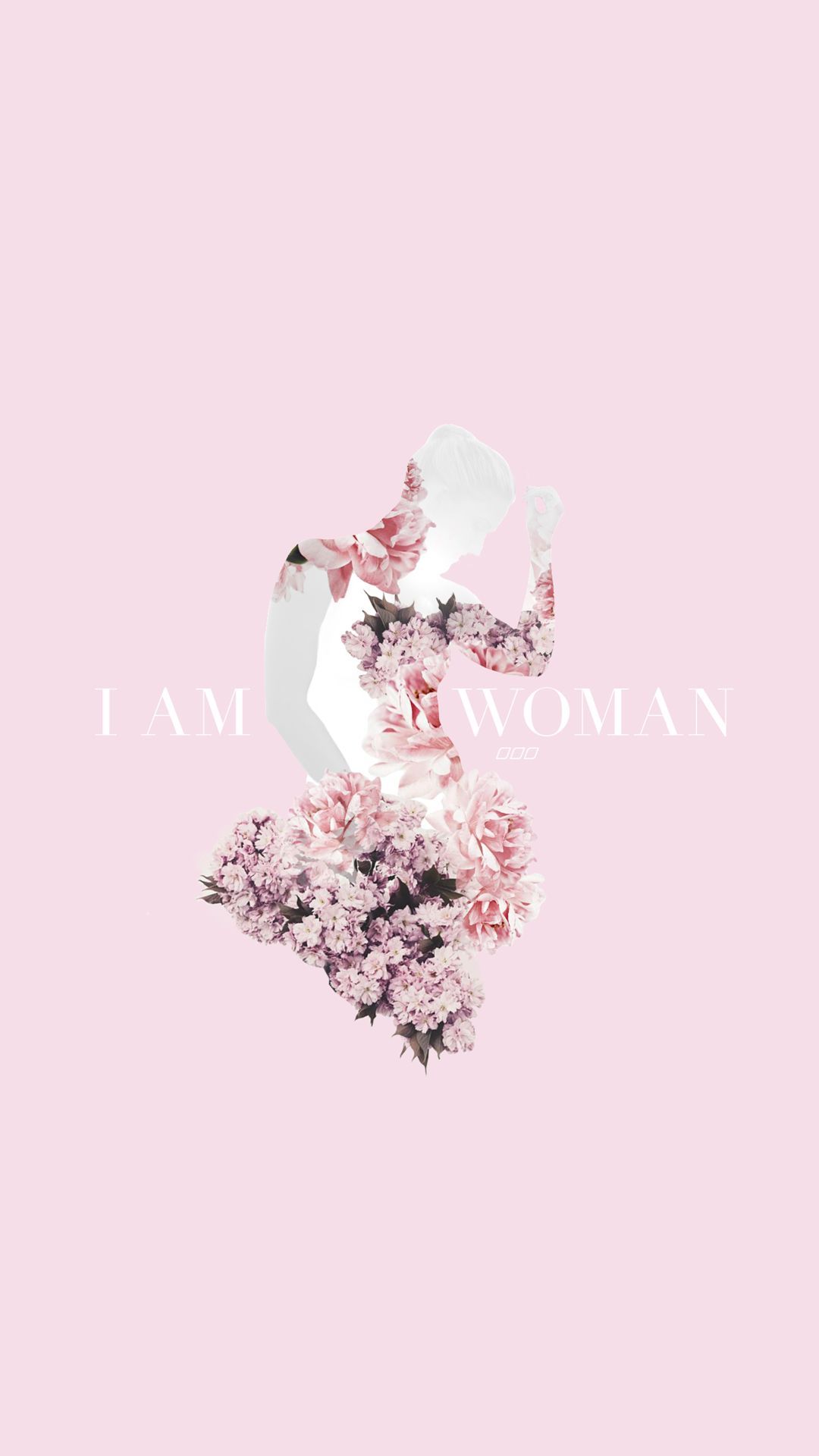Silhouette donna fiori rosa, 1080x1920 Verticale, Mobile