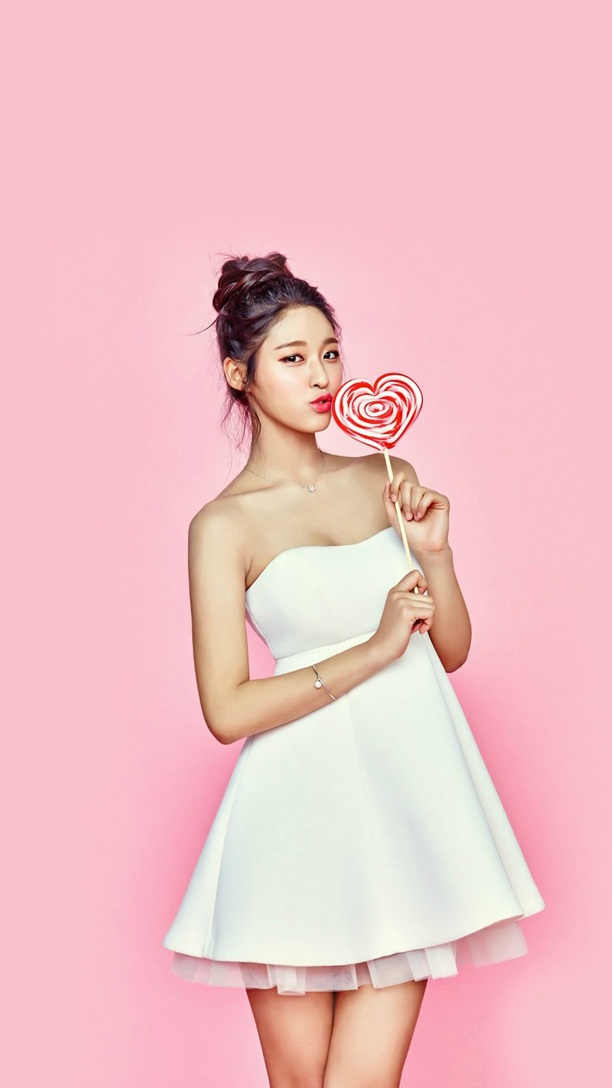 Ragazza kpop lecca-lecca cuore, 1242x2208 Full HD Verticale, Smartphone