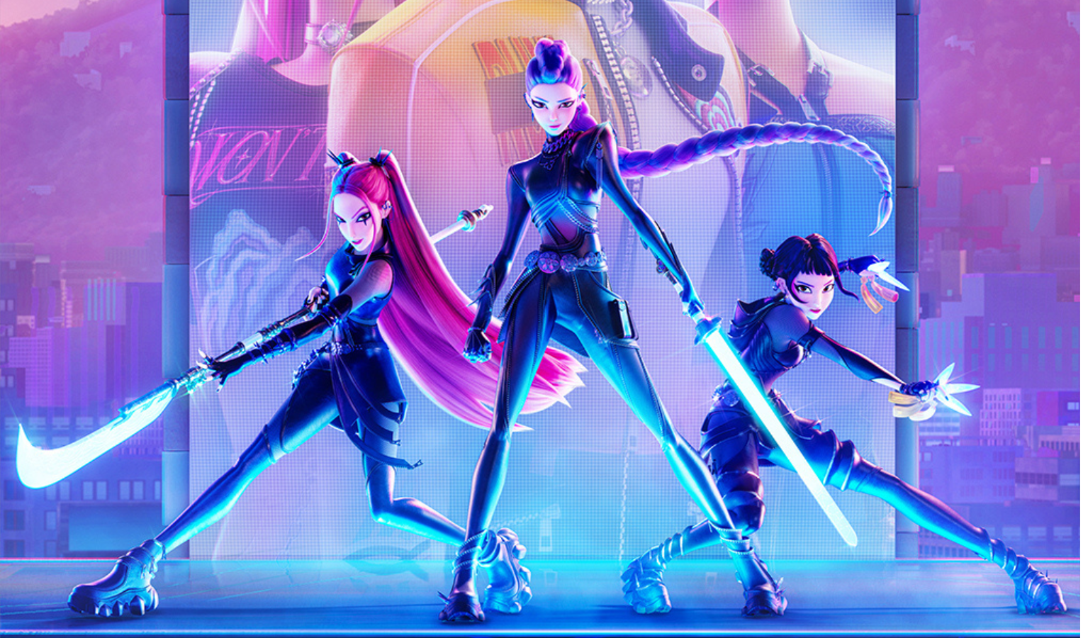 K-pop Demon Hunters, tre guerriere, 1528x900 HD, Desktop