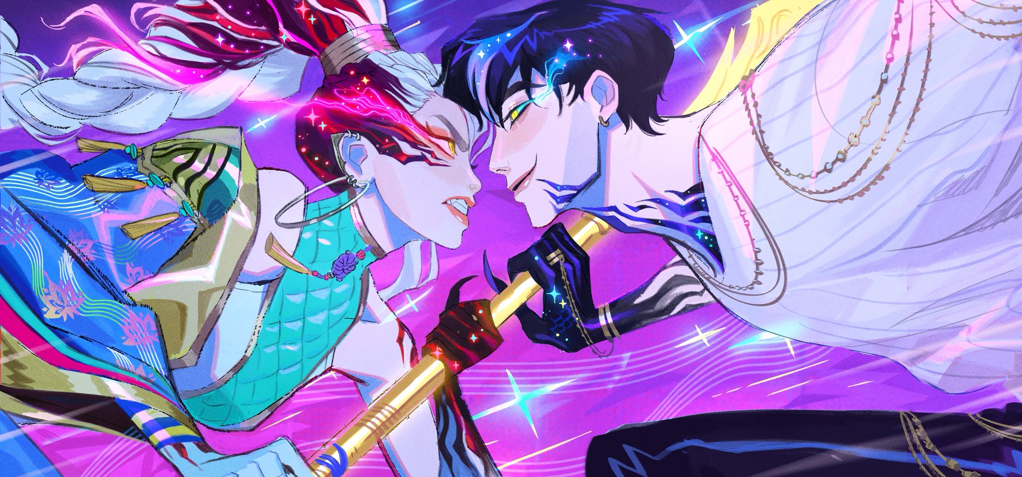 K-pop Demon Hunters personaggi anime, 2048x956 Hi-Res, iMac