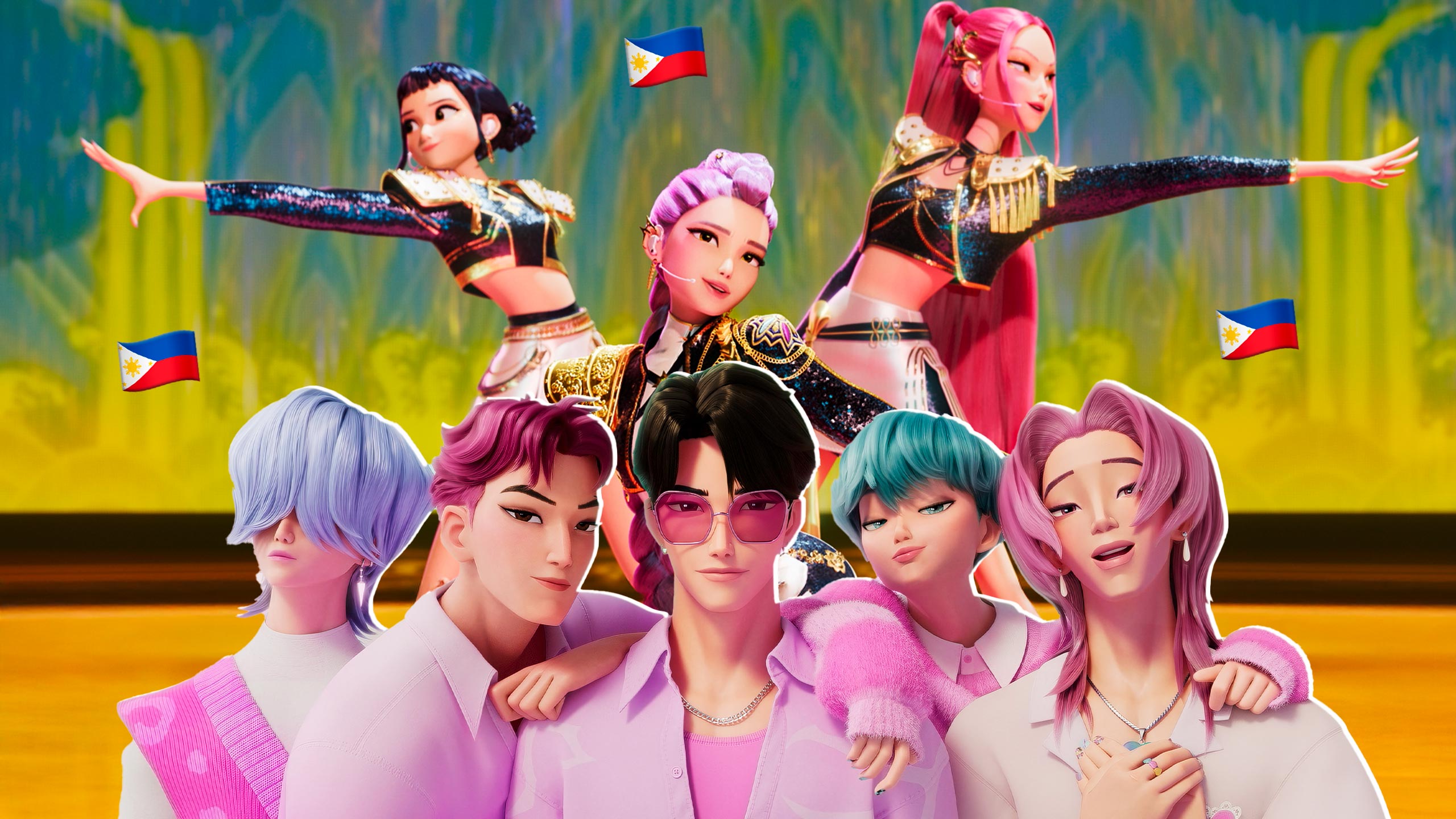 K-pop Demon Hunters gruppo animato, 2560x1440 QHD, Laptop