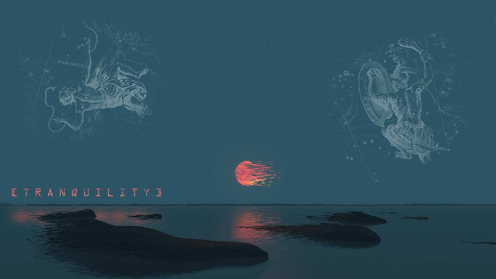 Costellazioni astronauta oceano notturno, 1600x900 HD Ready, Notebook