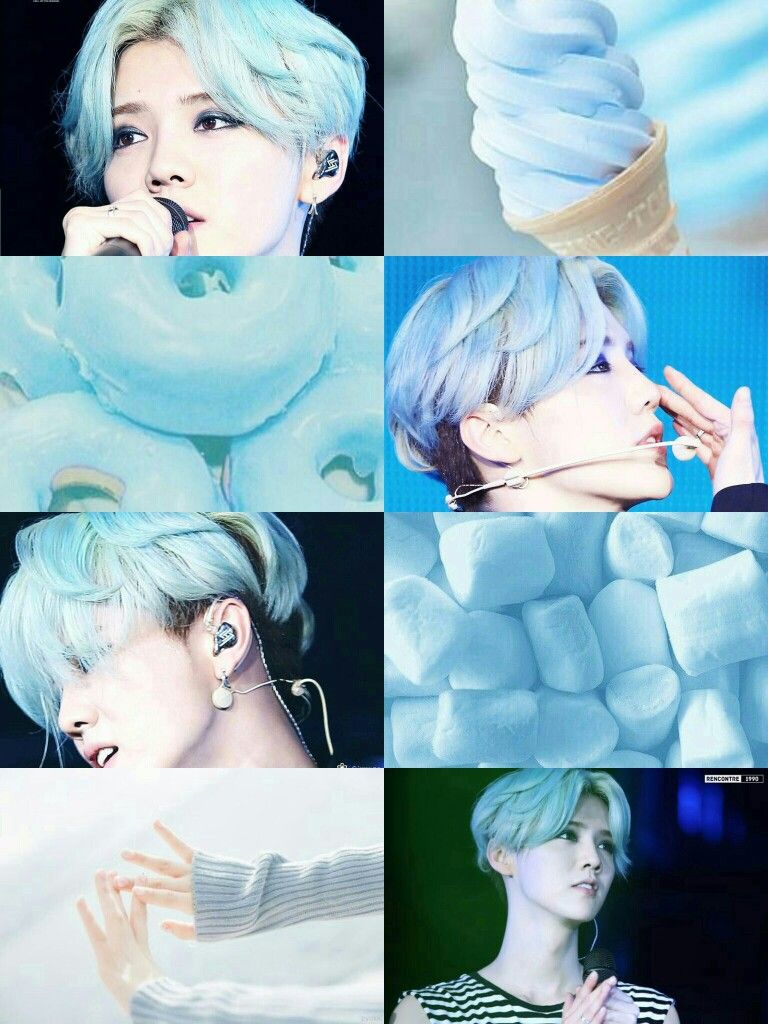 Idol k-pop capelli blu collage, 768x1024 Verticale, Xiaomi