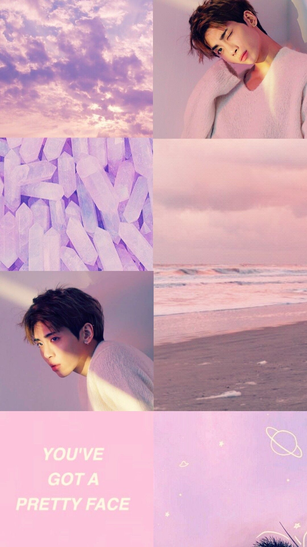 Collage estetico K-pop rosa, 1080x1920 Full HD Verticale, iPhone