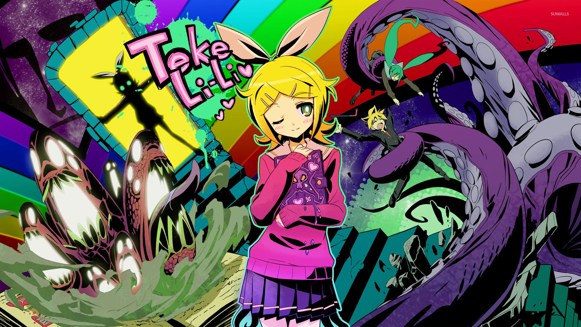 Kagamine Rin Vocaloid colorato, 1920x1080 Full HD, Laptop