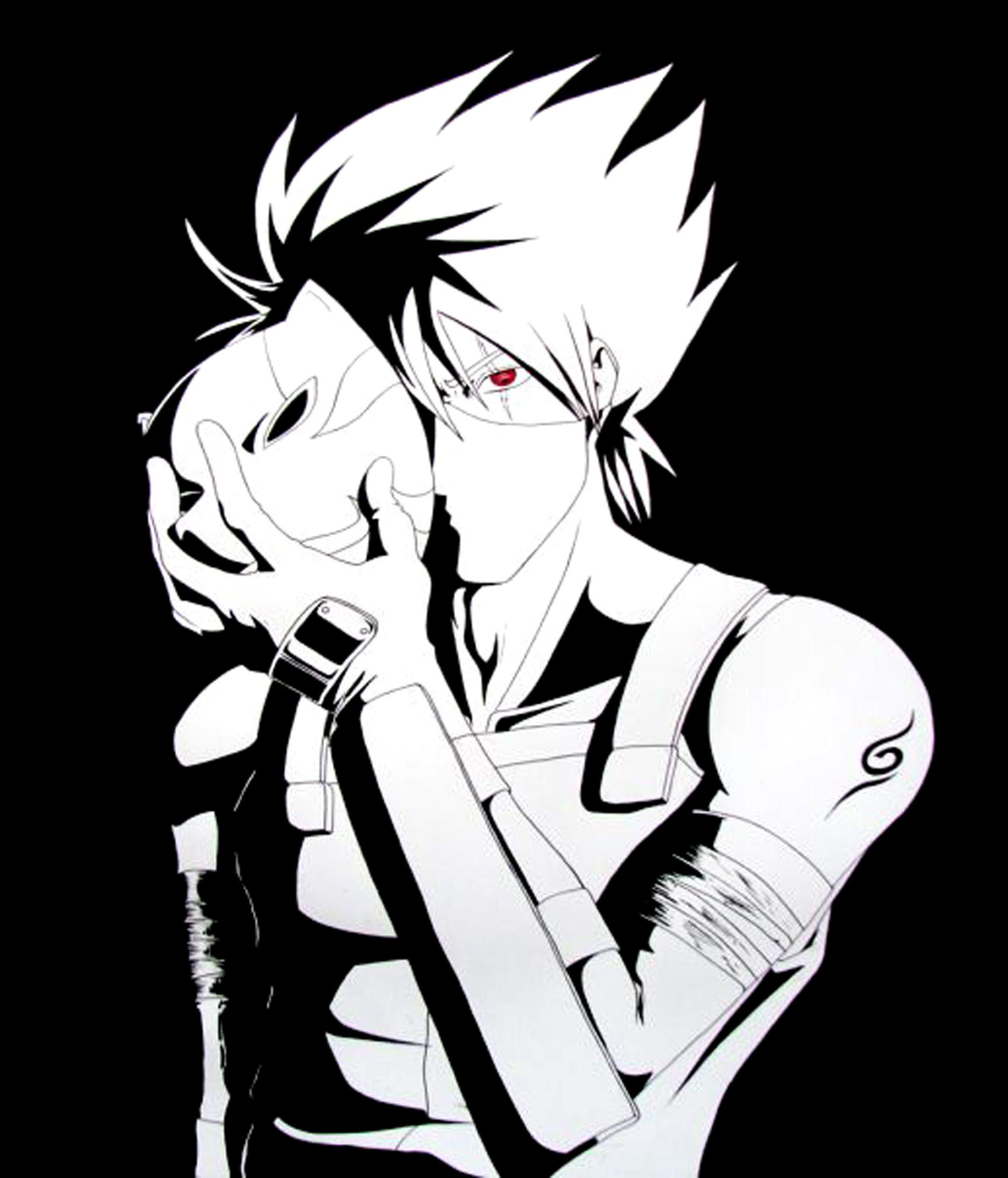 Kakashi Hatake ANBU bianco e nero, Naruto, 2154x2517 Full HD Verticale, iPhone