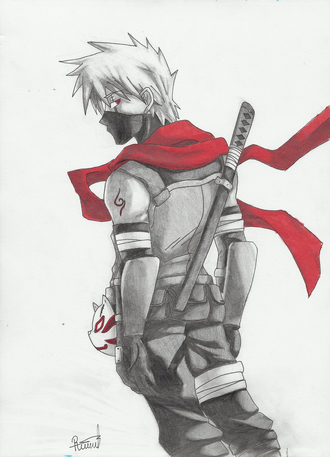 Kakashi ANBU disegno matita, 1280x1769 Verticale, Telefono