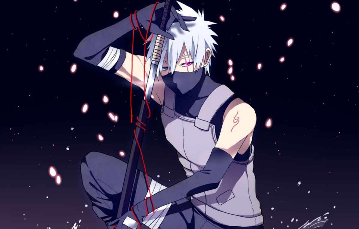 Kakashi ANBU accovacciato con katana, Naruto, 1198x765 HD, Desktop
