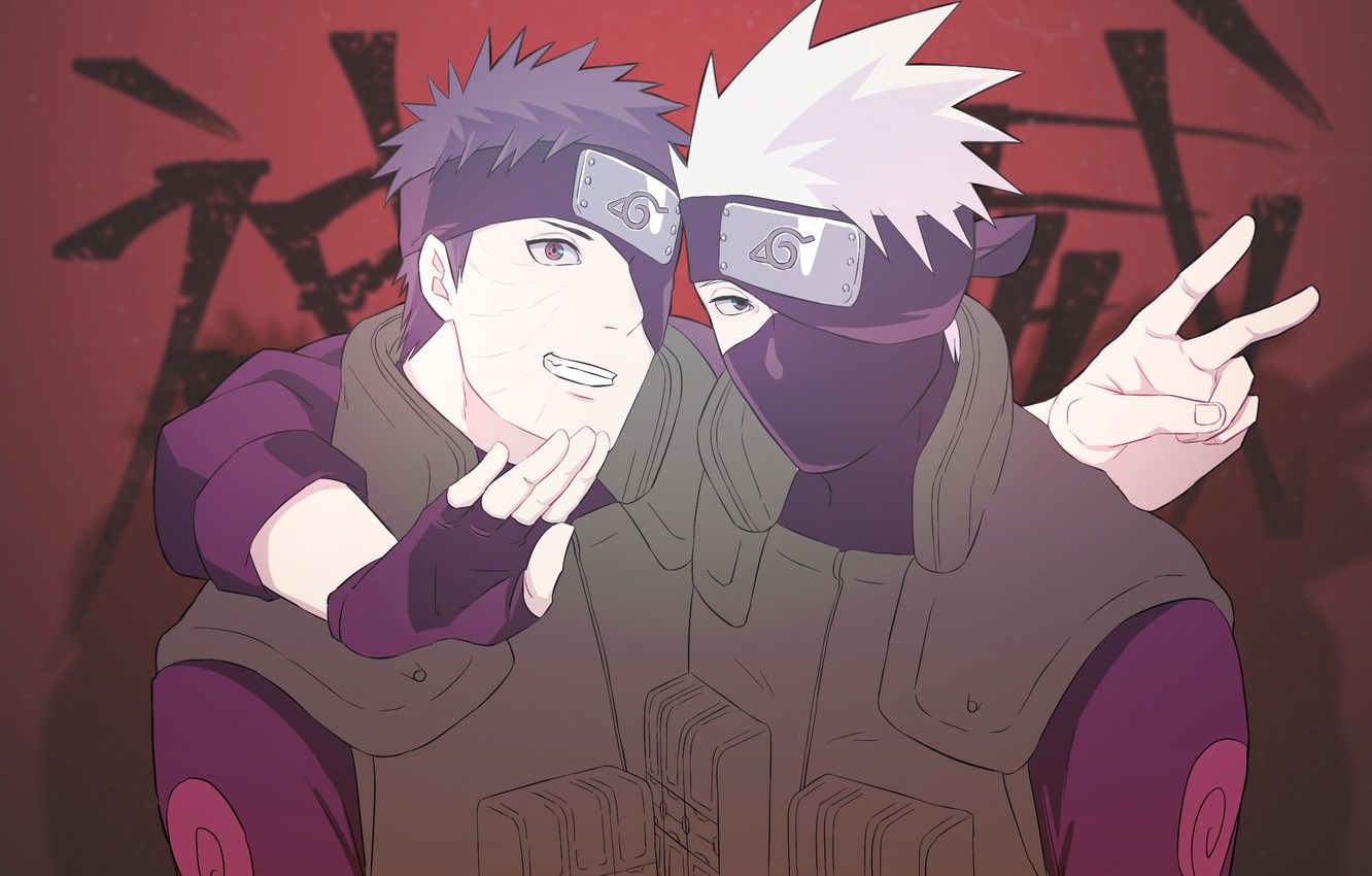 Kakashi e Obito Naruto, Konoha, 1332x850 720p, PC