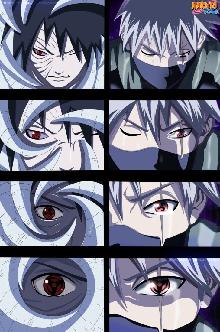 Kakashi e Obito Mangekyou Sharingan, 728x1098 Verticale, Telefono