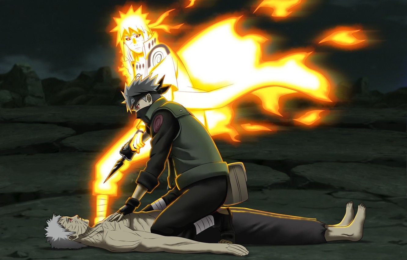 Kakashi, Minato e Obito, Naruto, Minato Namikaze, 1332x850 720p, Laptop