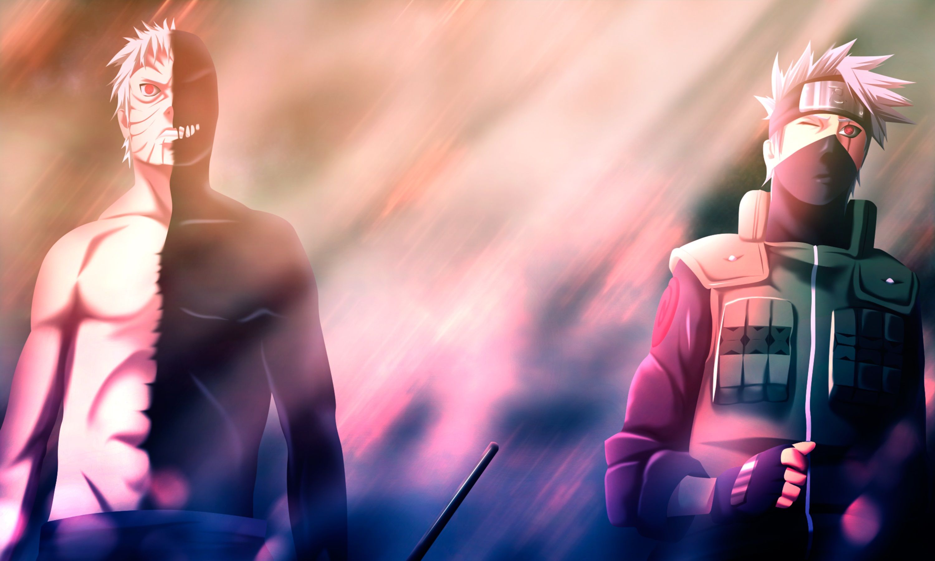 Obito Uchiha e Kakashi Hatake, Naruto, 3000x1802 2K, PC