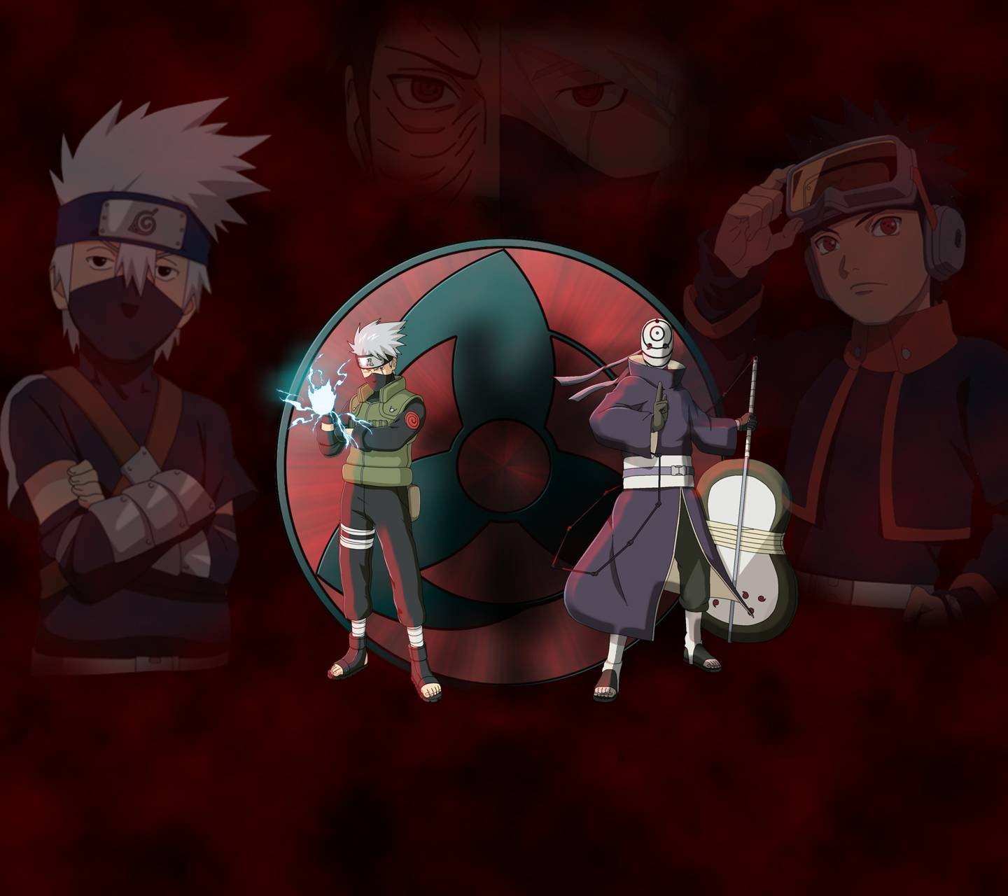 Kakashi e Obito, Naruto, 1440x1280 HD, Desktop