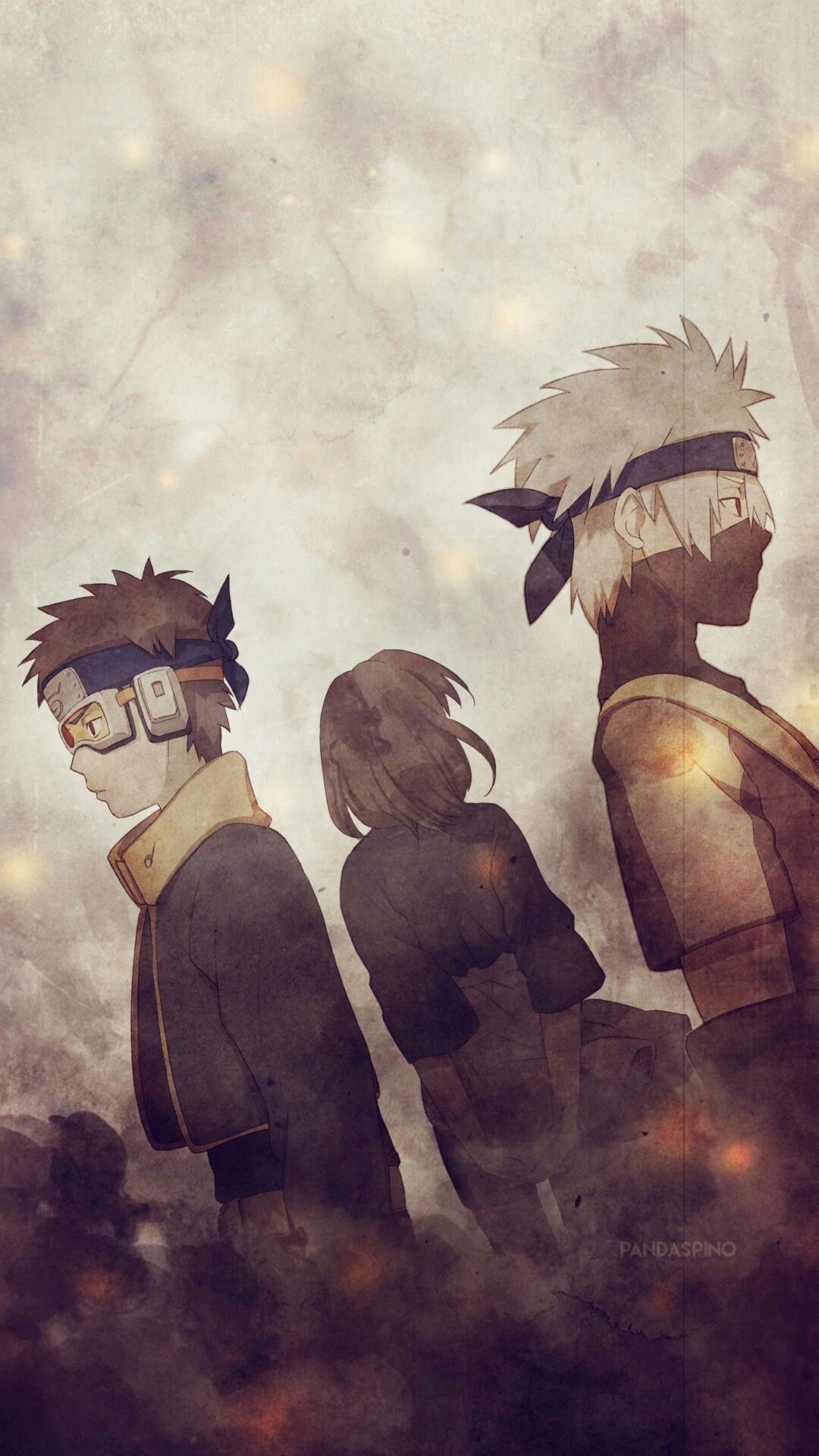 Kakashi, Obito e Rin Naruto, ninja, 1080x1920 Verticale, Telefono