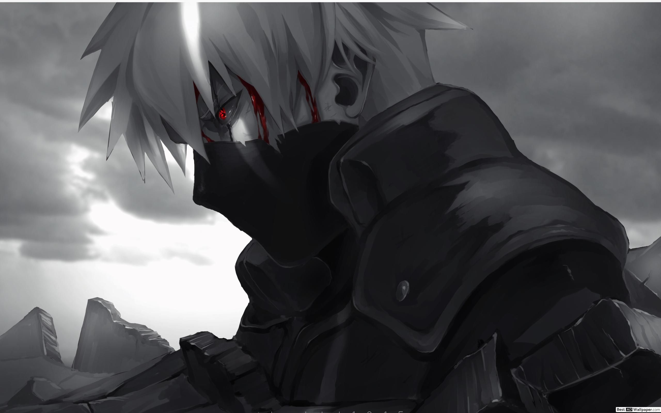 Kakashi Hatake in bianco e nero, 2560x1600 2K+, Desktop