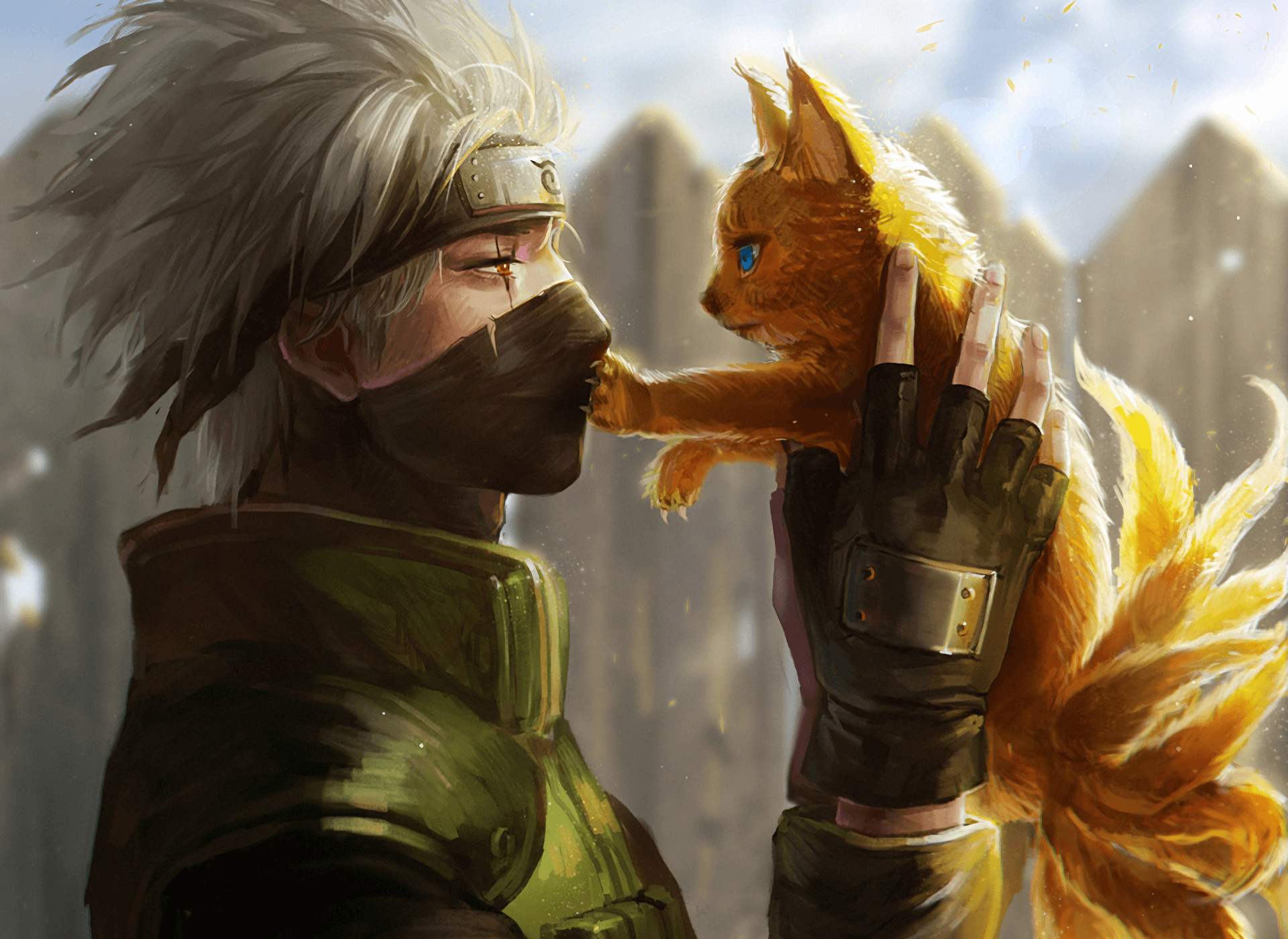 Kakashi Hatake con volpe arancione, 1920x1400 Full HD+ WUXGA, PC Desktop