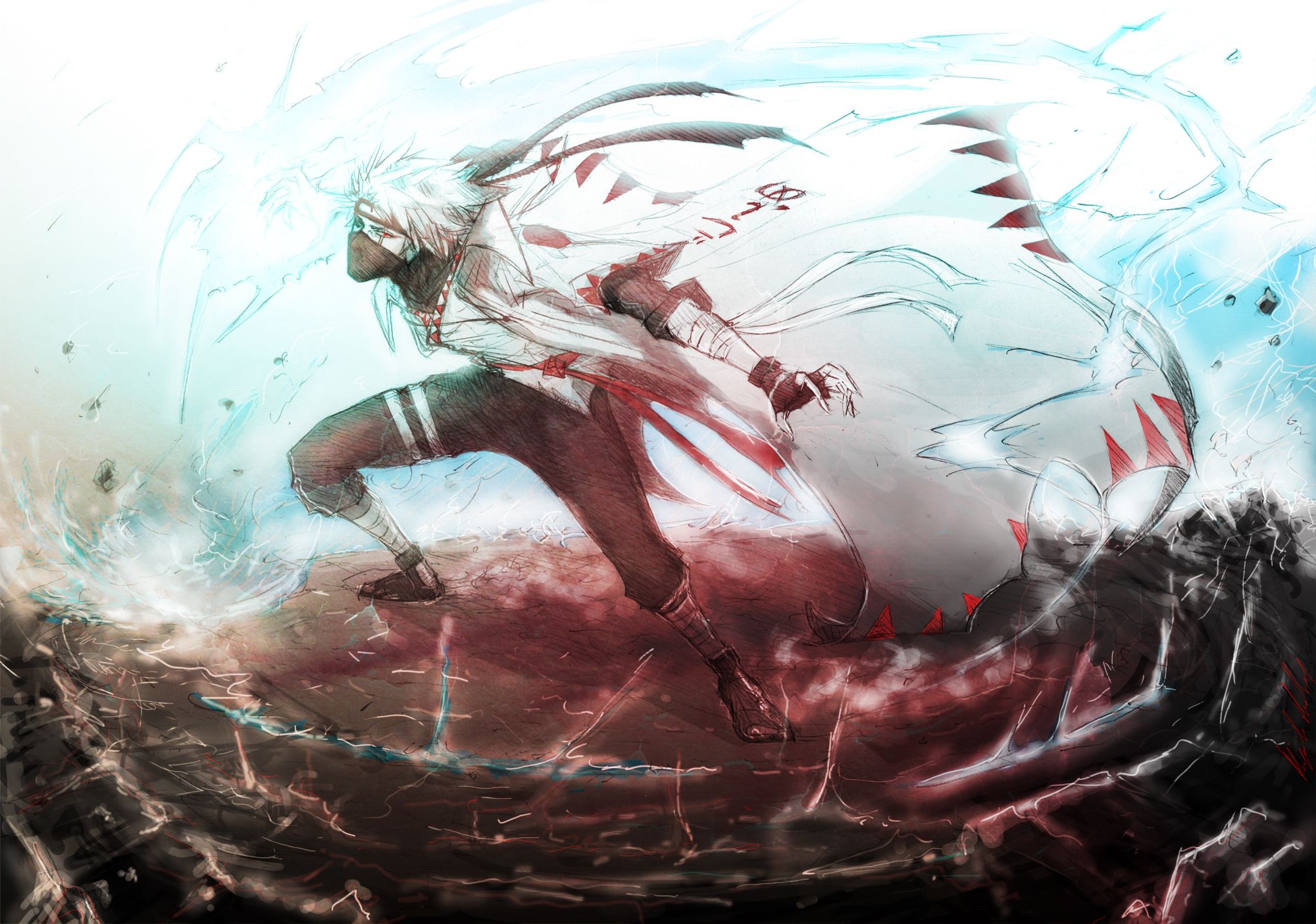 Kakashi con Lightning Blade, 2000x1405 2K, Laptop