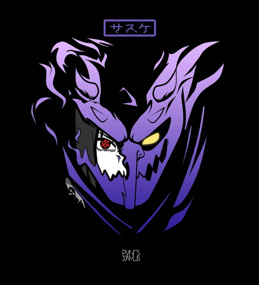 Sasuke Susanoo viola sfondo nero, 1080x1189 Full HD Verticale, Samsung Galaxy