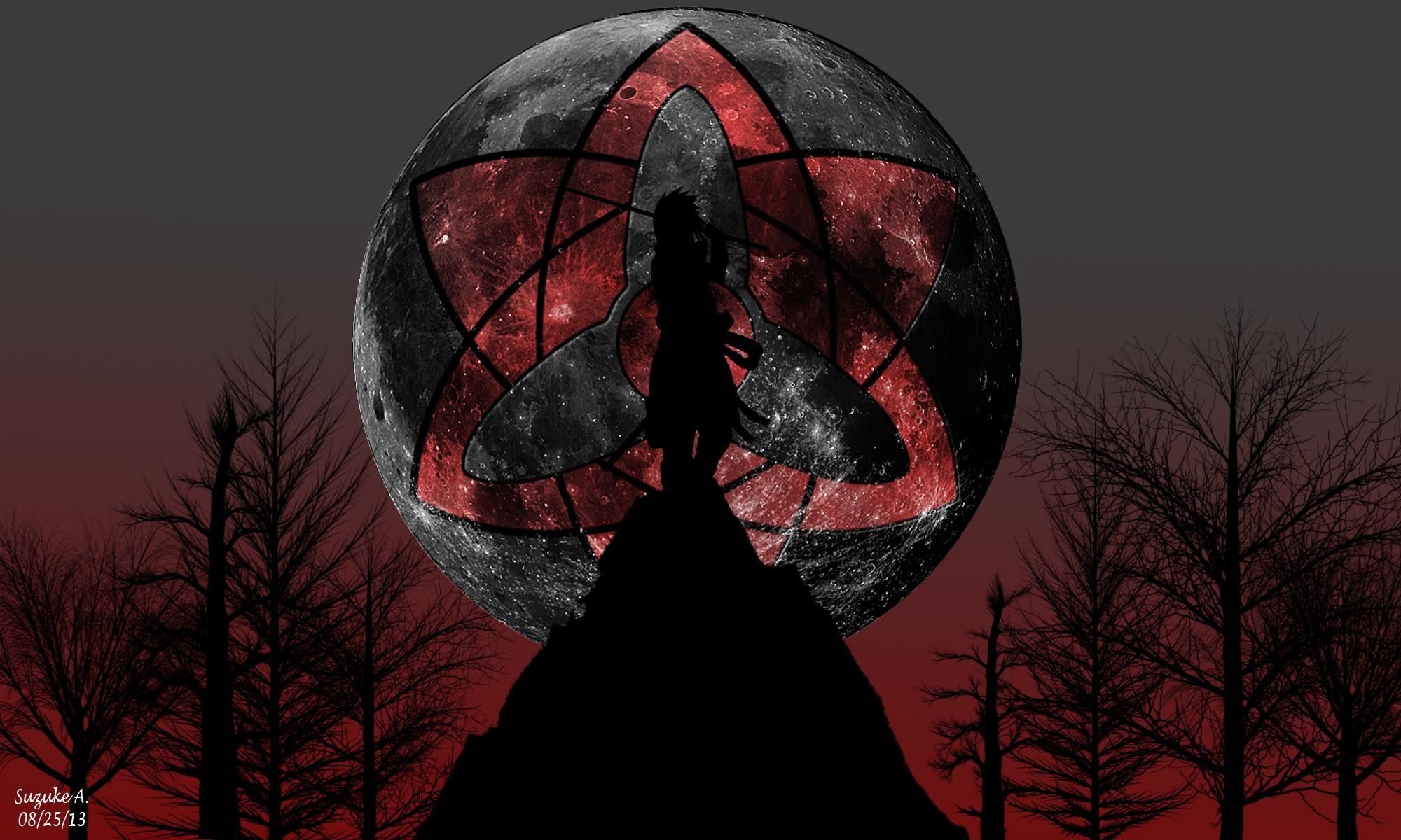 Silhouette Kakashi Sharingan luna, ninja copiatore, 2000x1200 Hi-Res, PC