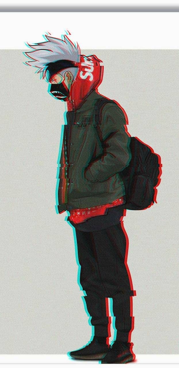 Shikamaru stile Supreme glitch, streetwear, 750x1333 Verticale, Telefono