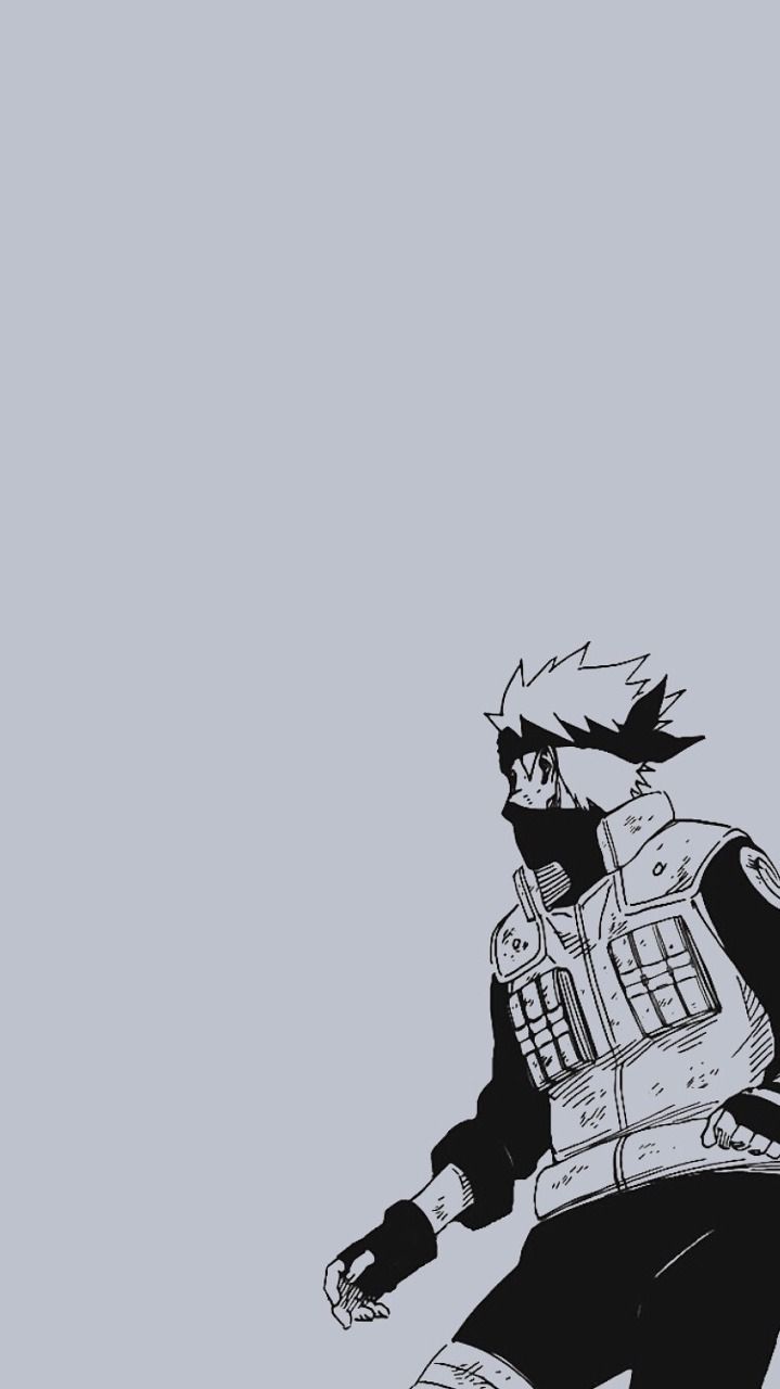 Kakashi Naruto minimal grigio, 719x1280 Verticale, Android