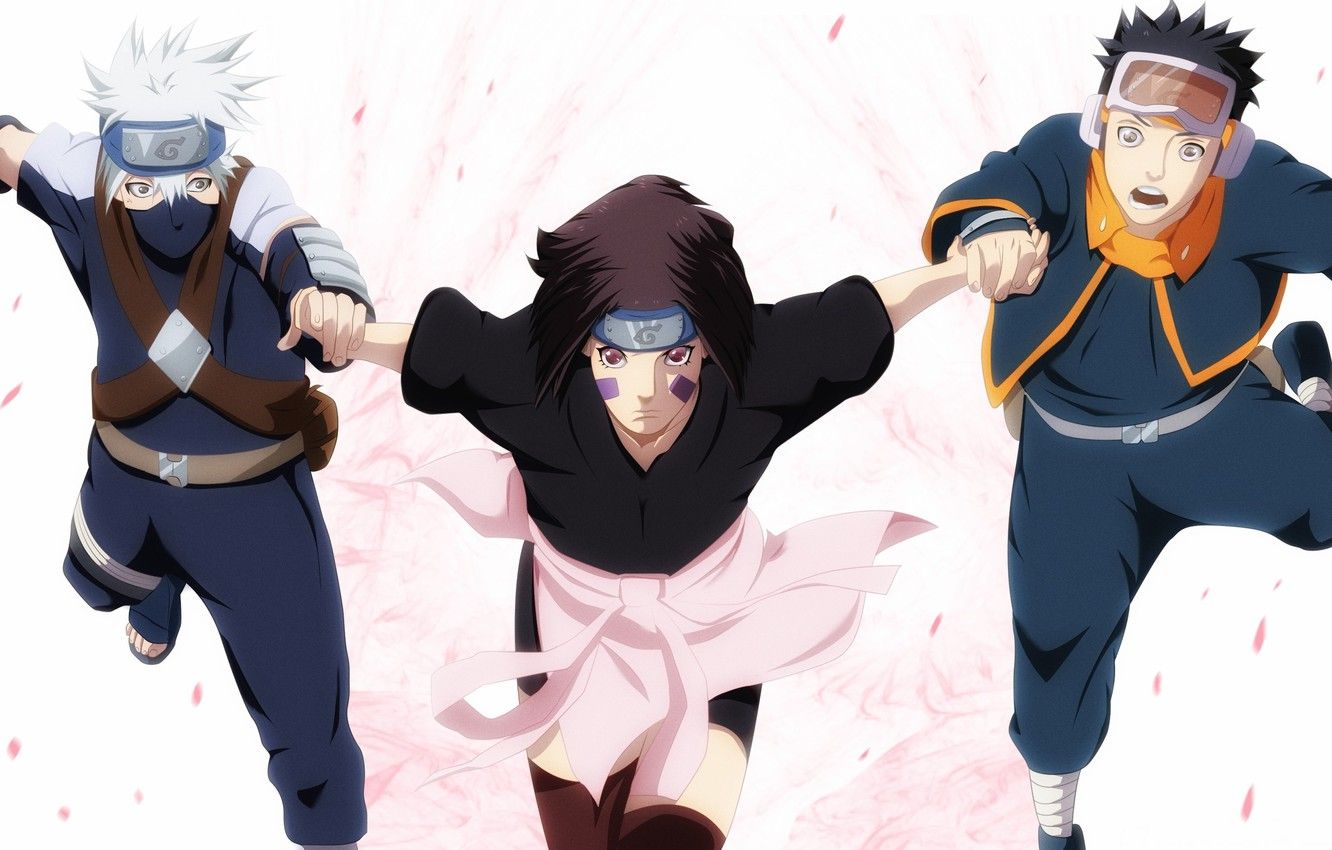 Kakashi, Rin e Obito Naruto, 1332x850 720p, Laptop