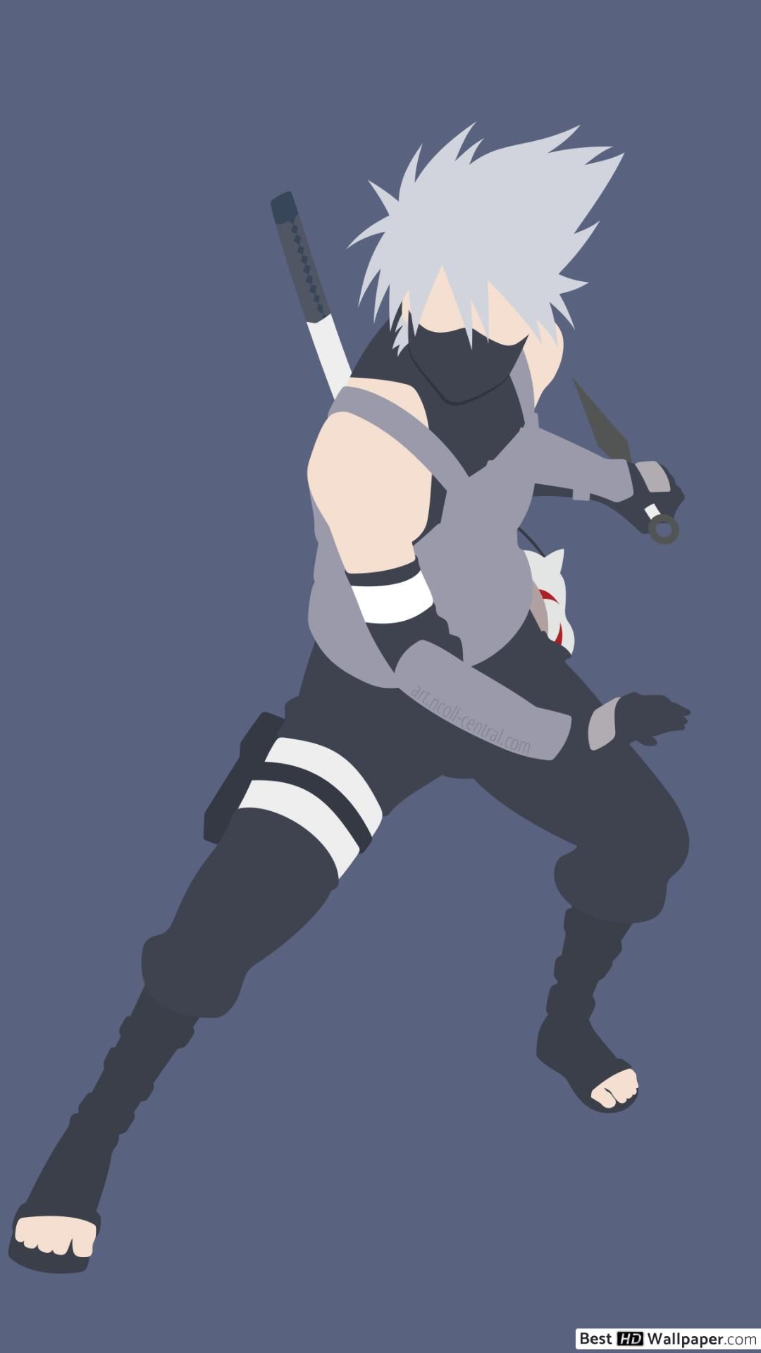 Kakashi Hatake, Naruto, minimalista, 1080x1920 Verticale, Telefono