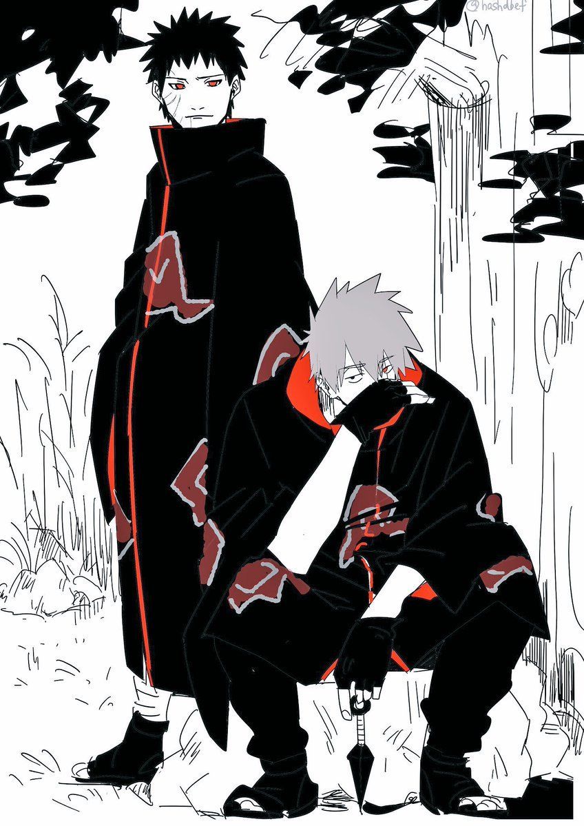 Kakashi e Obito Akatsuki, 848x1199 Full HD Verticale, iPhone