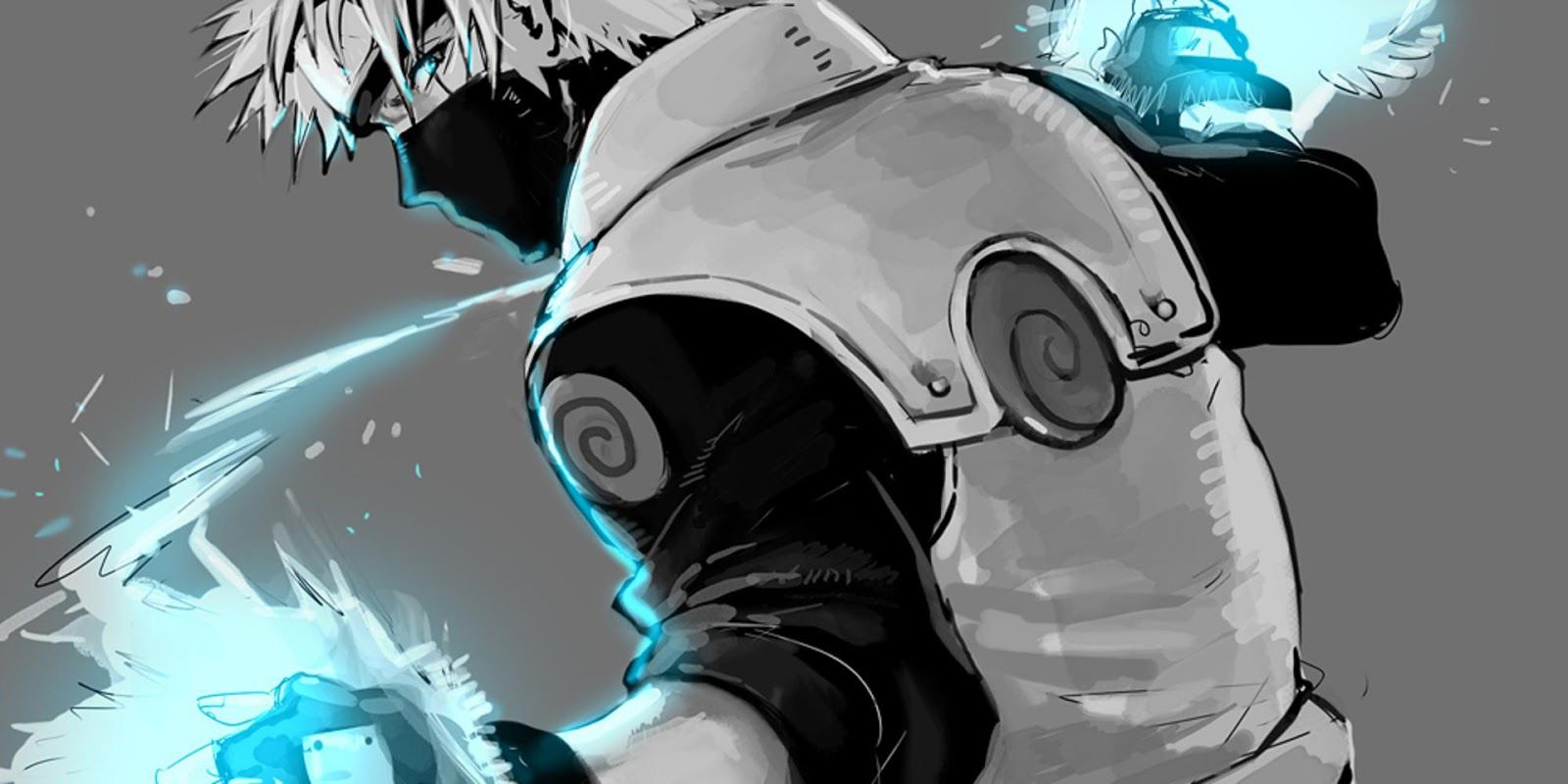Kakashi Hatake Naruto grigio, 1600x800 HD, PC Desktop