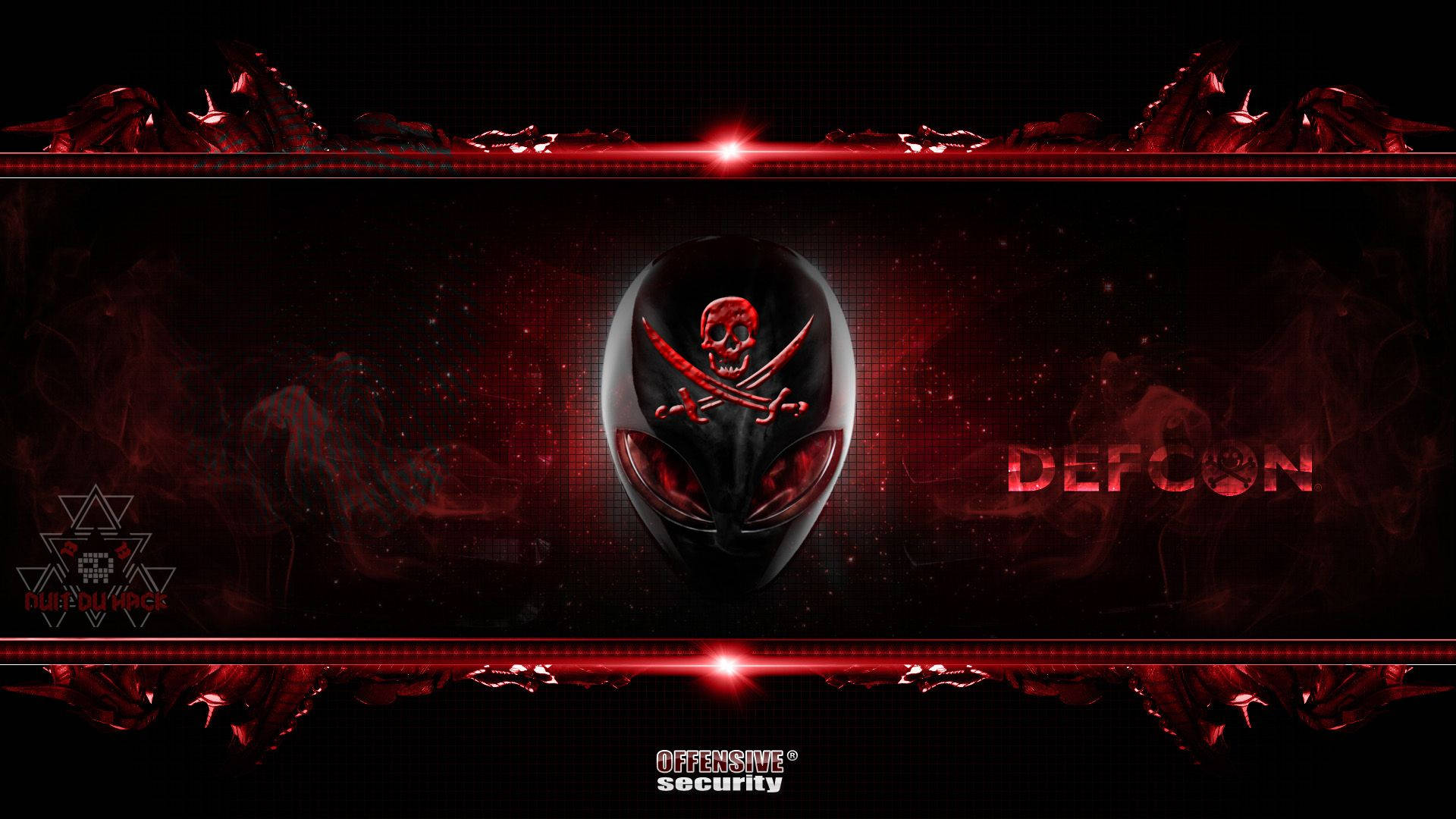 Teschio pirata rosso Defcon, 1920x1080 Full HD, PC Desktop