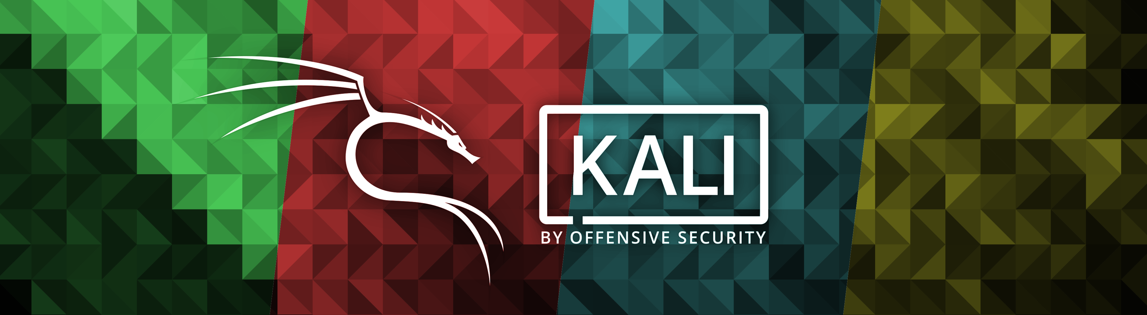 Logo Kali Linux geometrico colorato, 3840x1056 Panoramico, Dual Screen