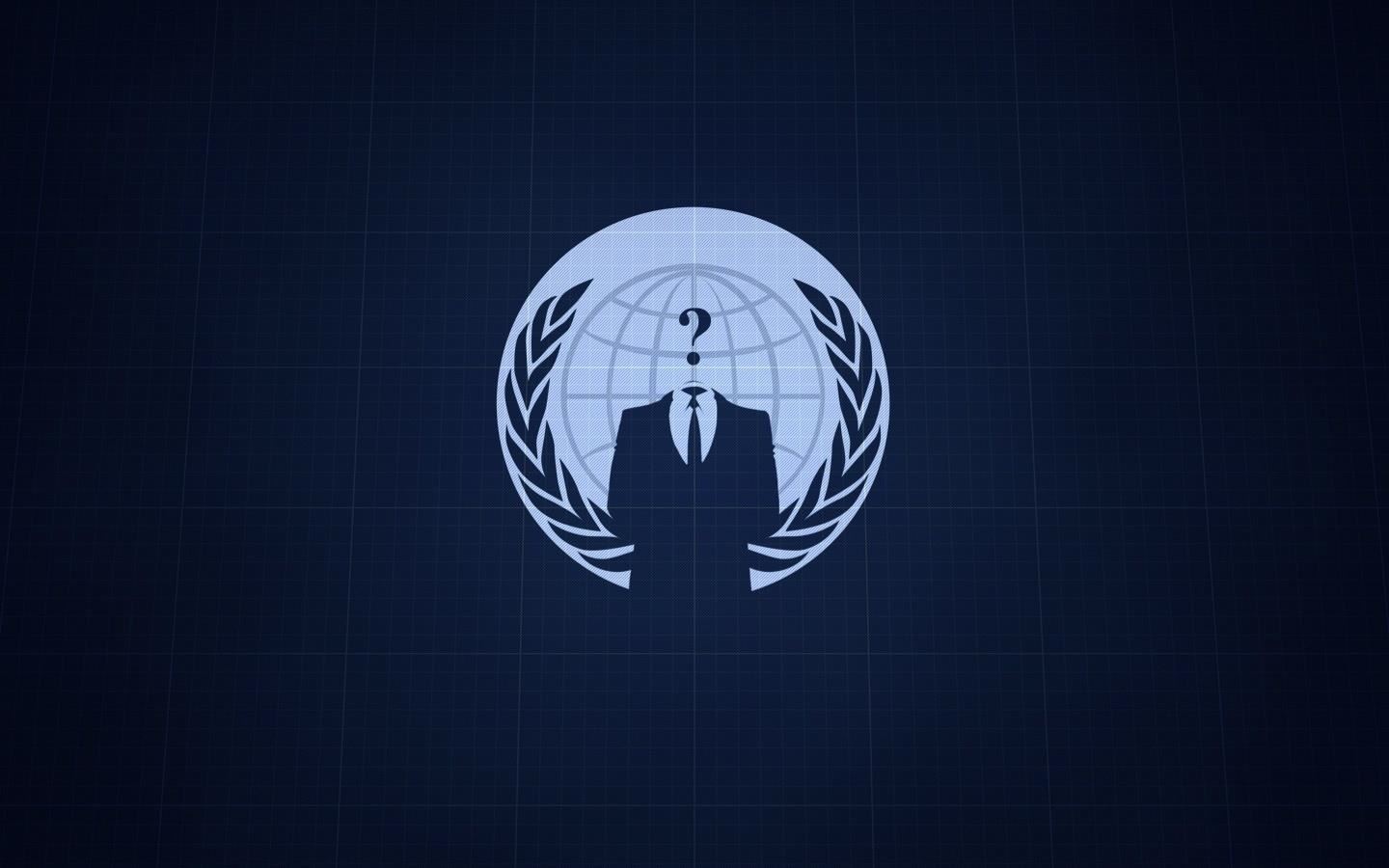 Logo Anonymous globo blu, 1440x900 HD, Desktop