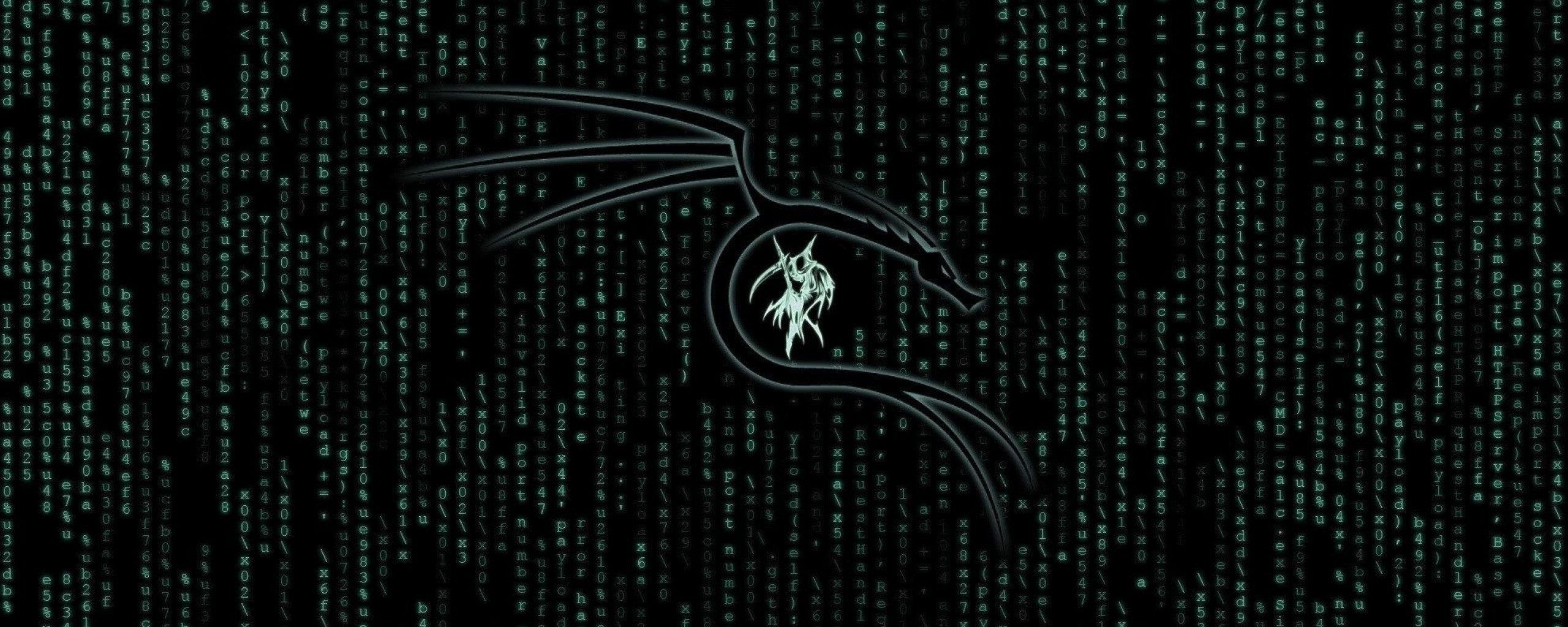 Logo Kali Linux stile Matrix, 2560x1024 21:9, Ultrawide