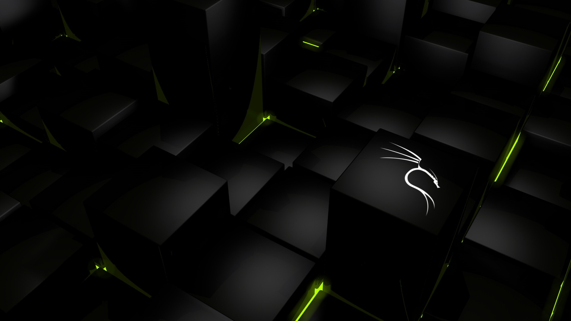 Logo Kali Linux cubi neri, 1920x1080 Full HD 1080p, Desktop