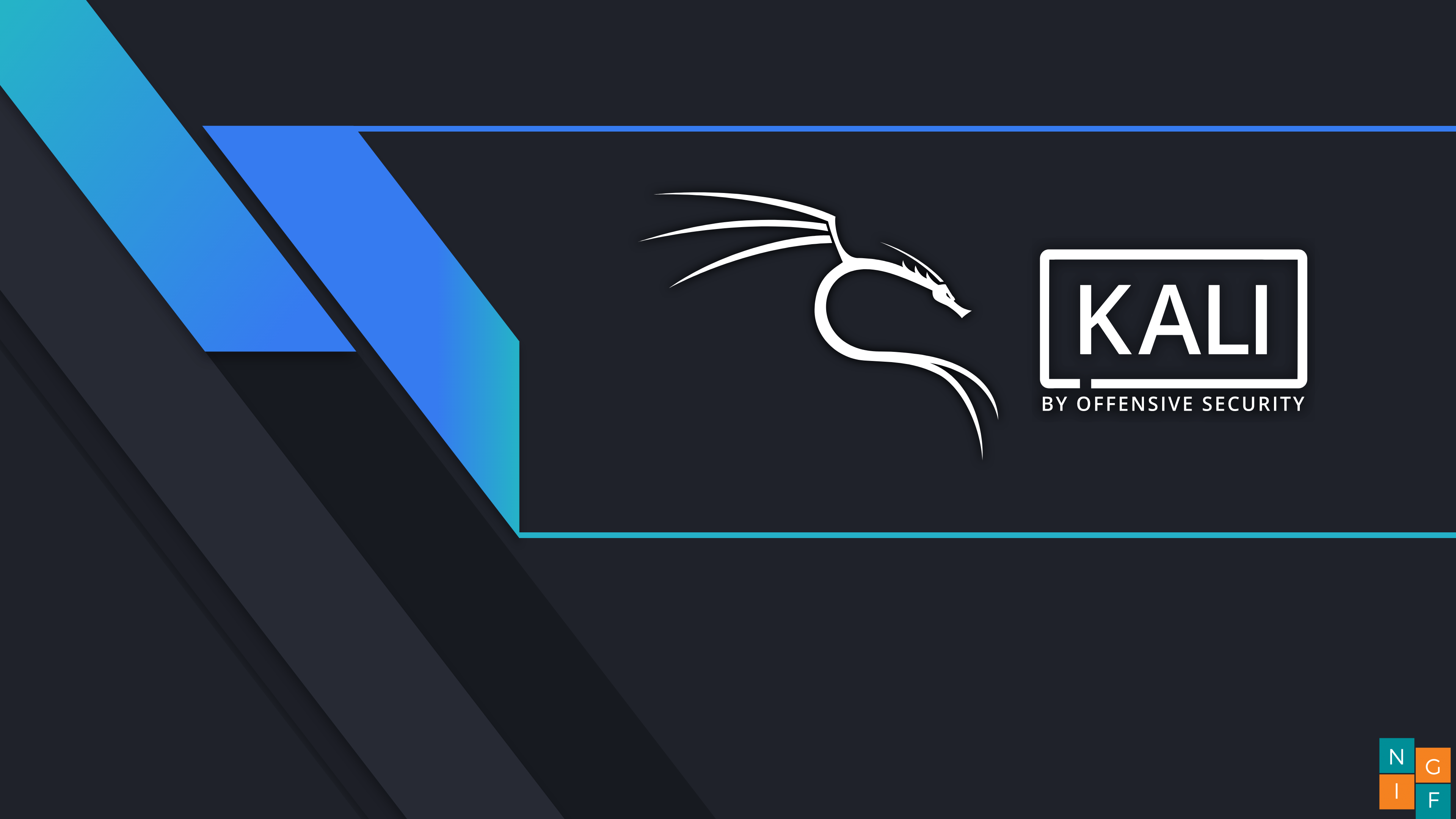 Logo Kali Linux drago blu, 3840x2160 UHD, PC 4K