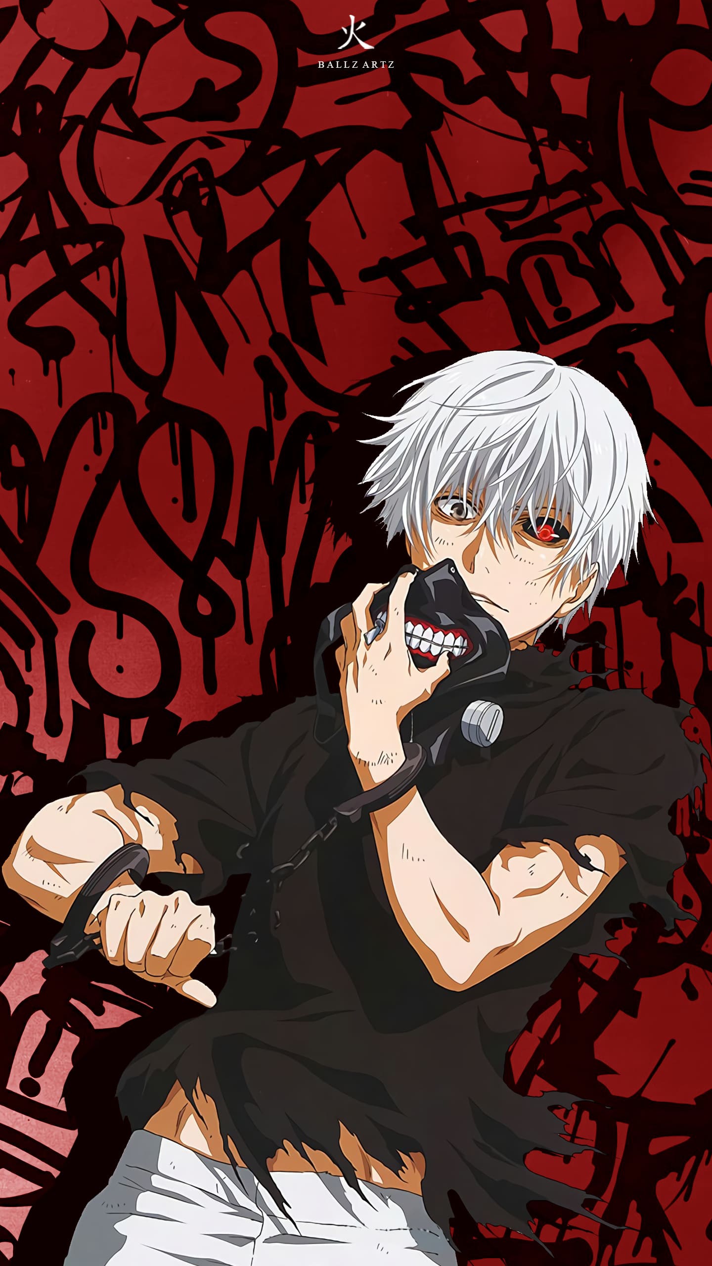 Ken Kaneki Tokyo Ghoul maschera, 1440x2560 Verticale, Mobile