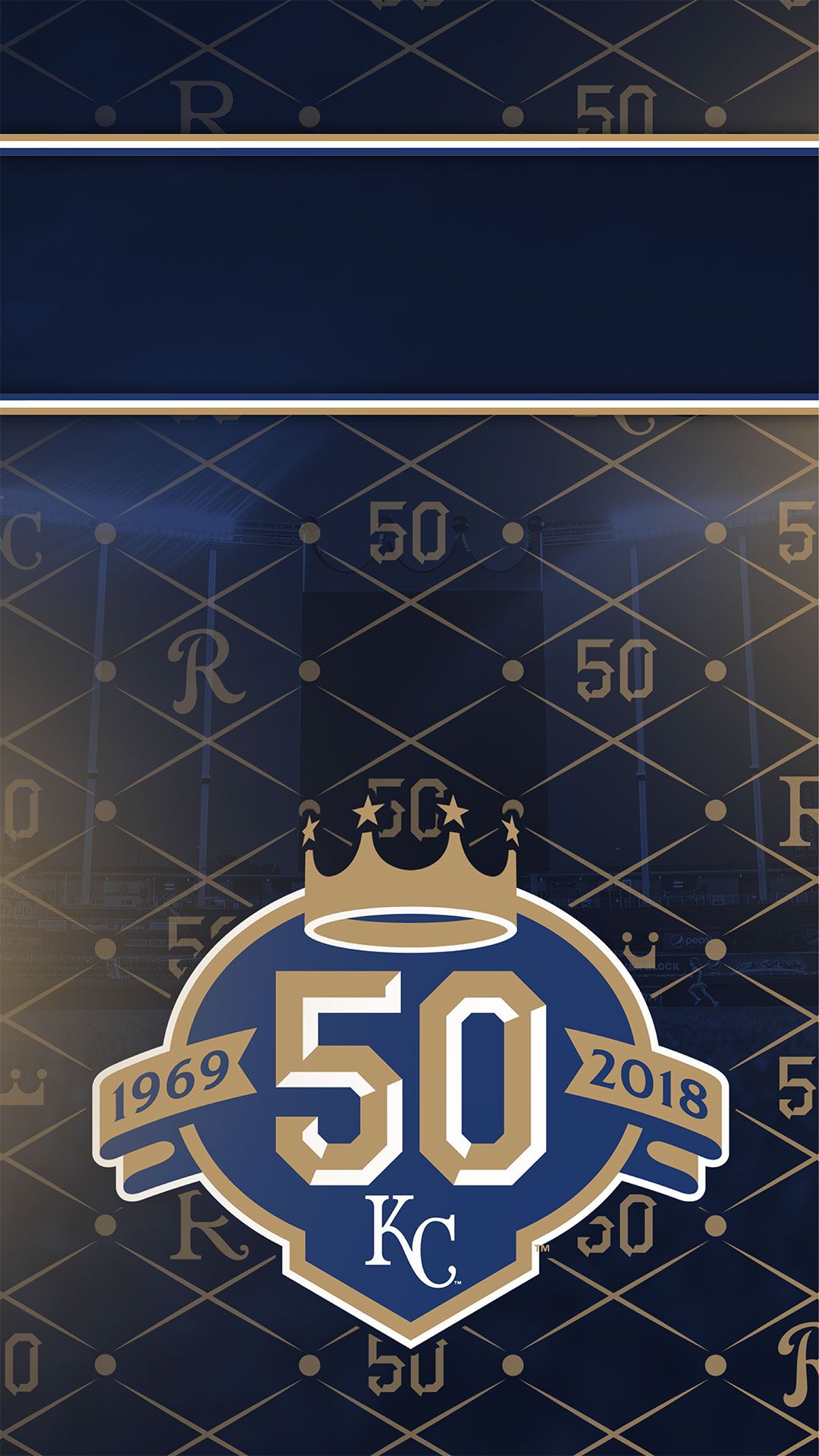 Logo KC Royals 50 anni, 1080x1920 Full HD Verticale, iPhone
