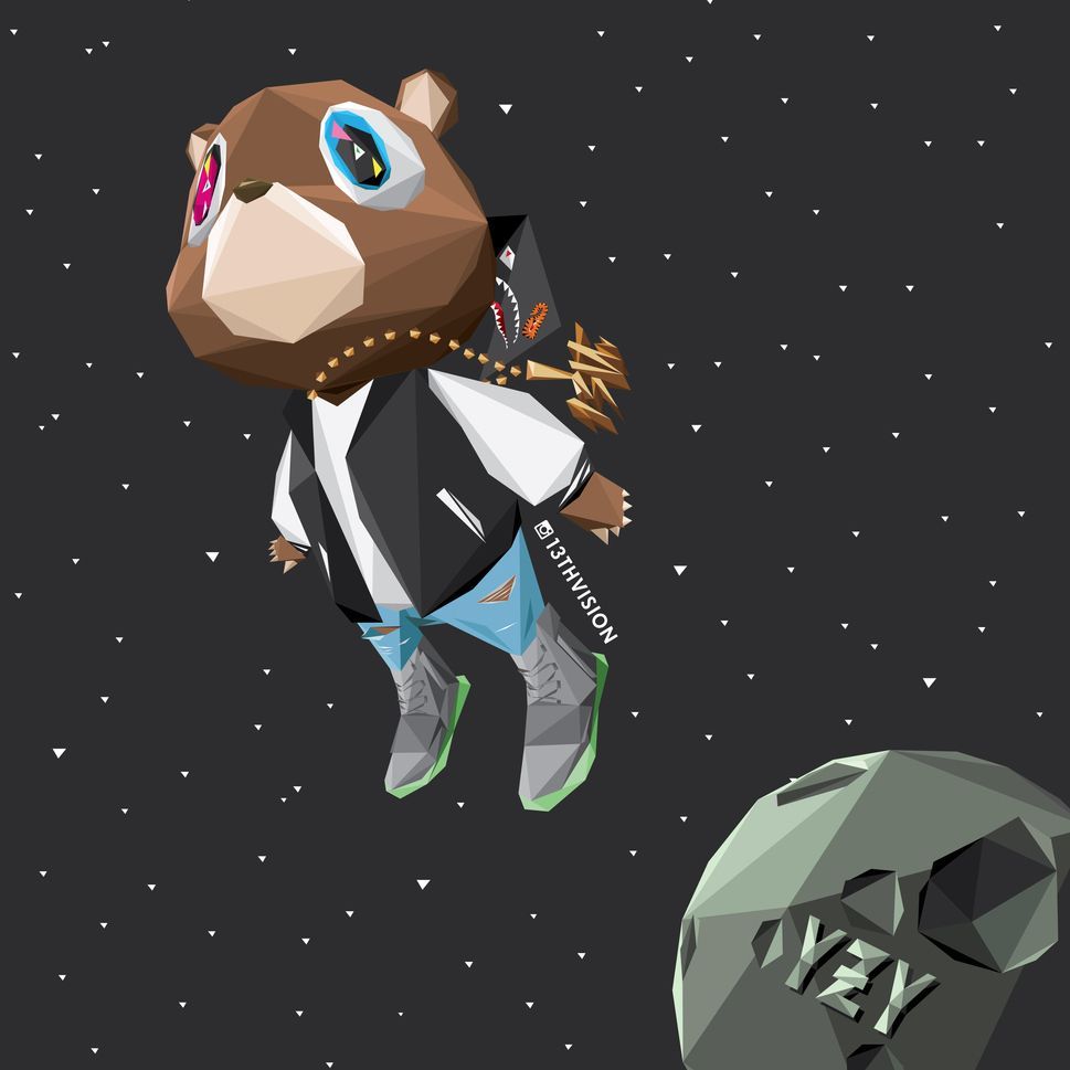 Orso Dropout Bear nello spazio, 969x969 HD, Laptop