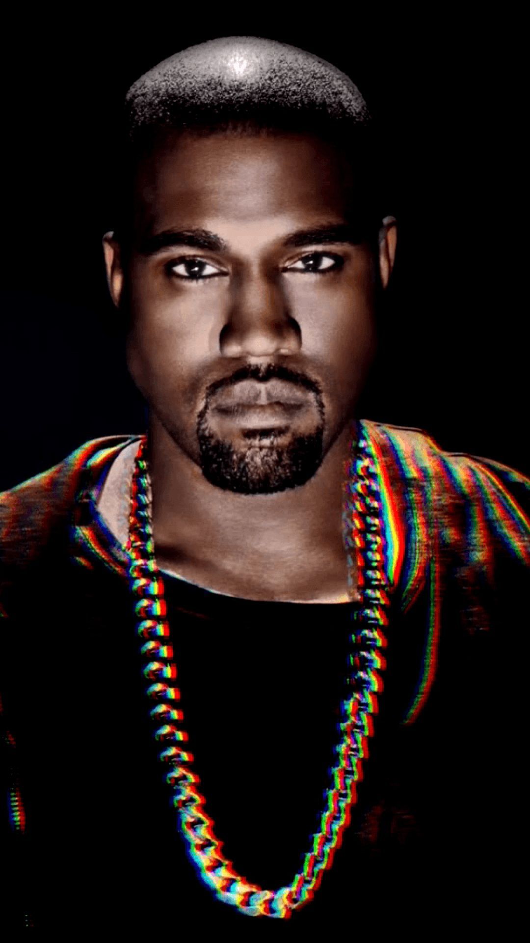 Kanye West ritratto collana colorata, 1080x1920 Verticale, iPhone Air