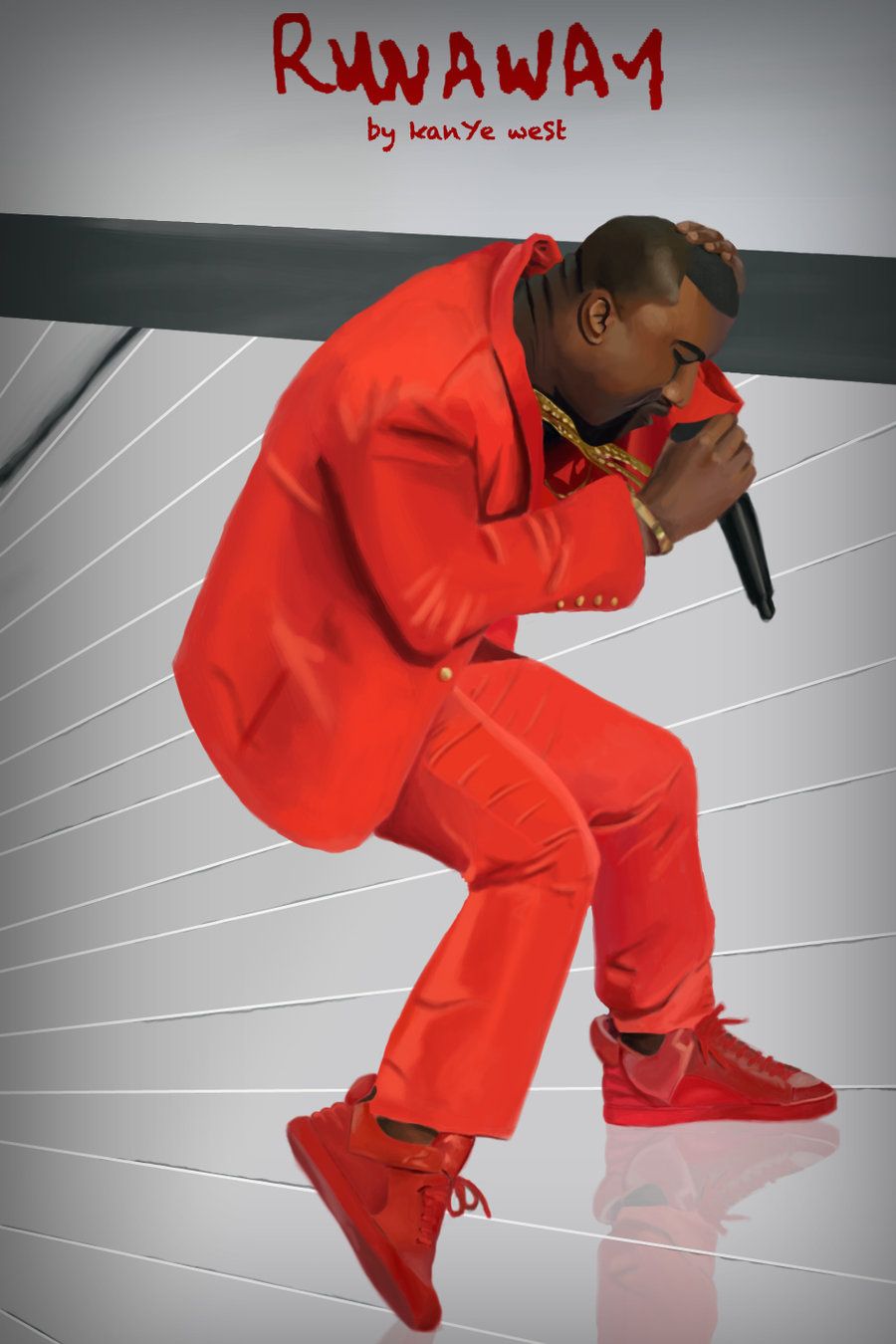 Kanye West volto artistico arancione, 1080x1920 Full HD Verticale, iPhone Air