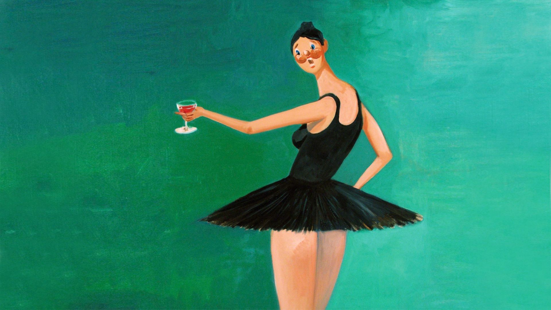 Ballerina con abito nero, drink, 1920x1080 1080p, Laptop
