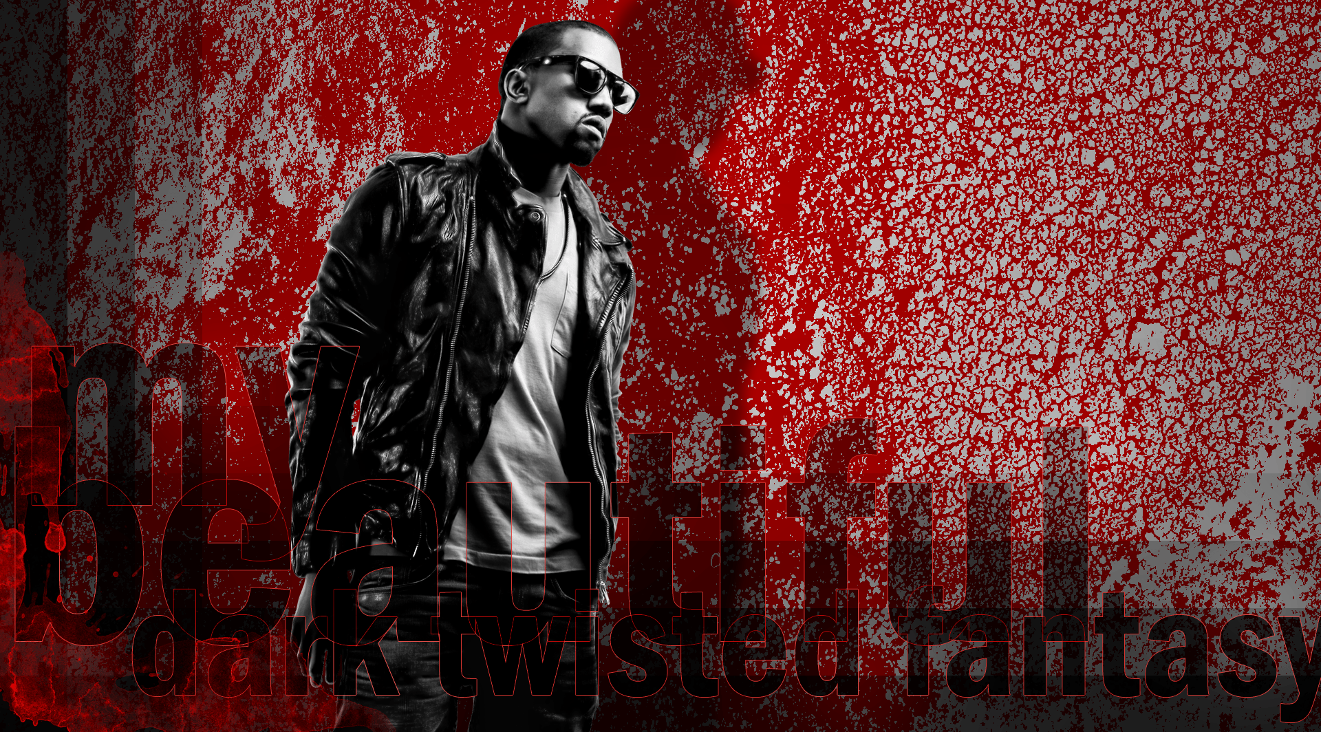 Kanye West, muro rosso texture, 1920x1064 Full HD, Laptop