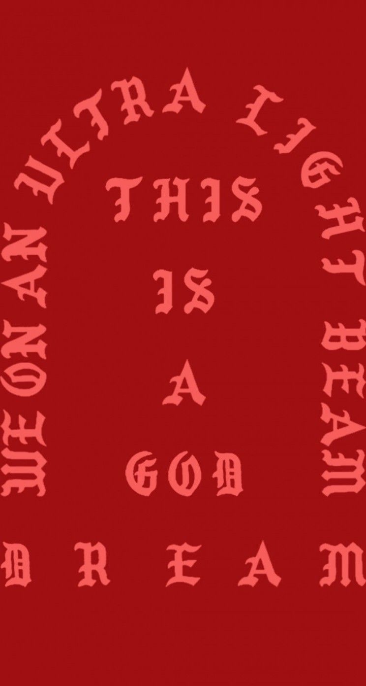 Testo TLOP rosso Kanye West, 744x1392 Full HD Verticale, Smartphone