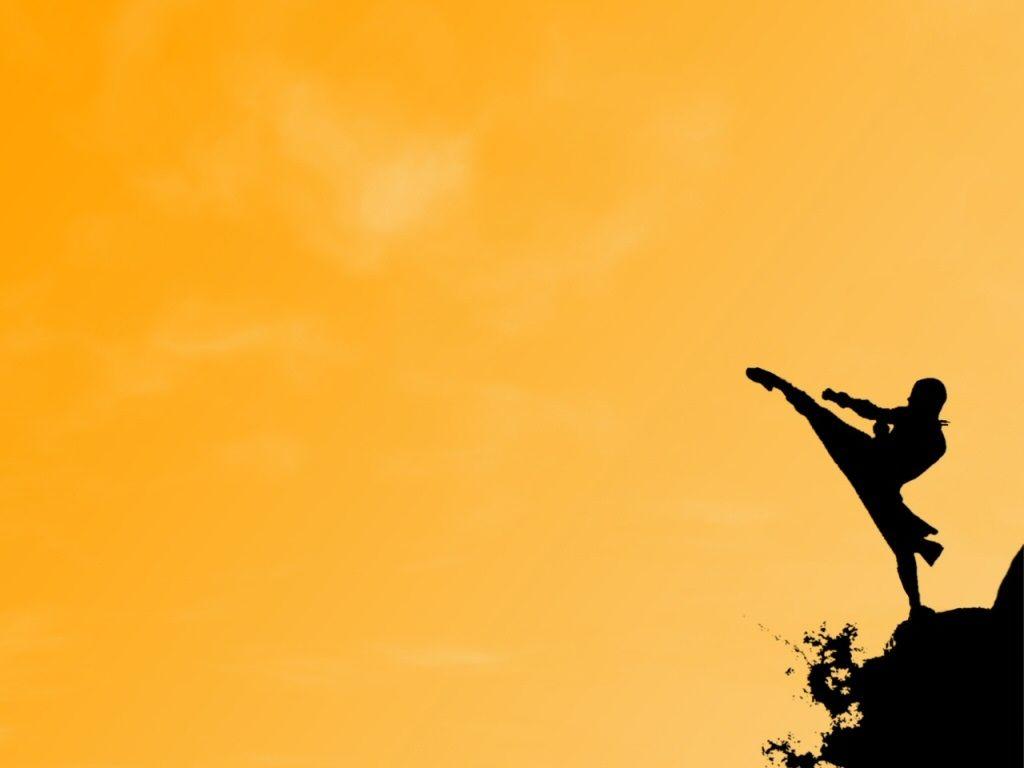 Silhouette karate calcio tramonto, 1024x768 HD, iMac