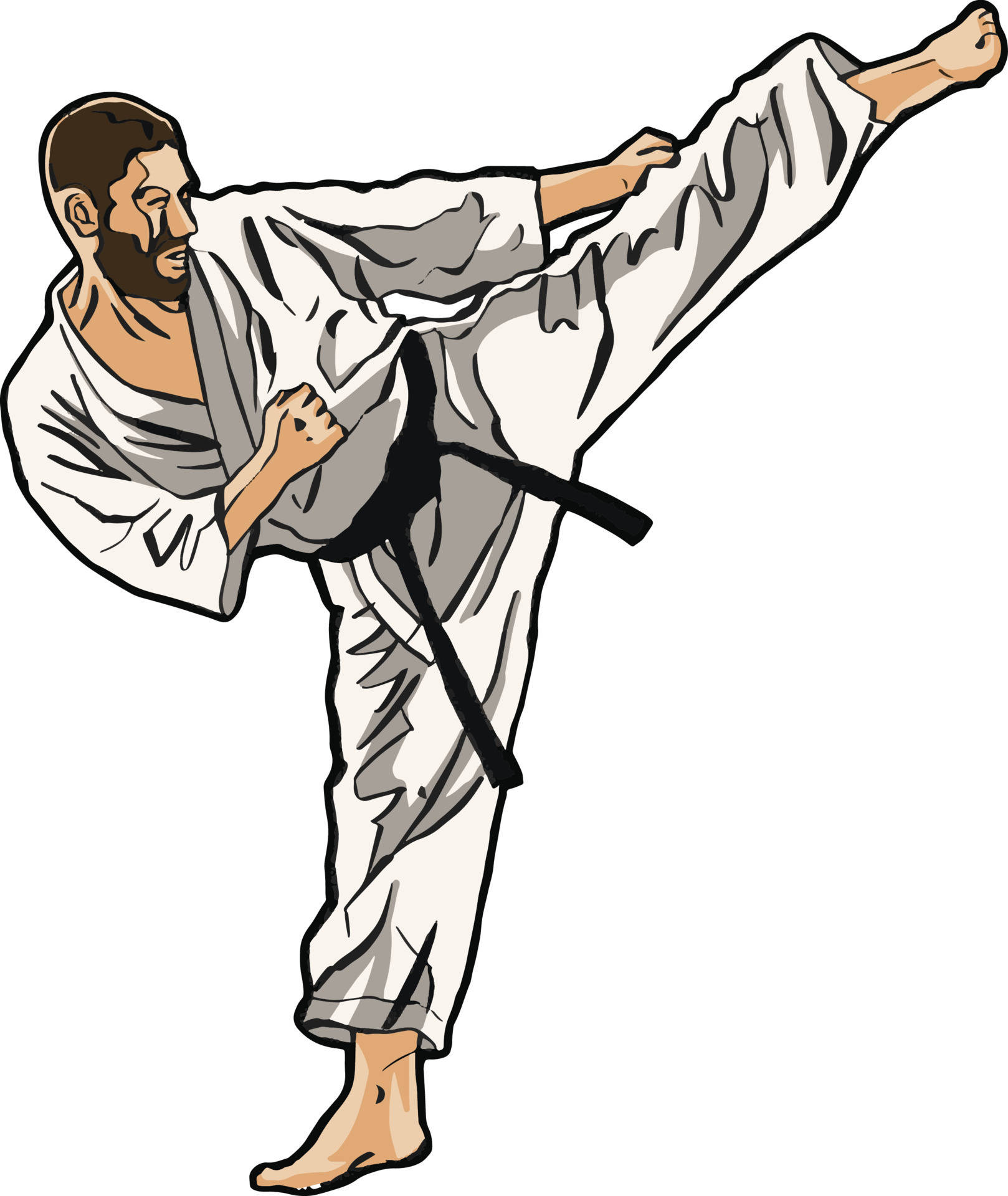 Uomo karate calcio cartone, 1618x1920 Verticale, Mobile