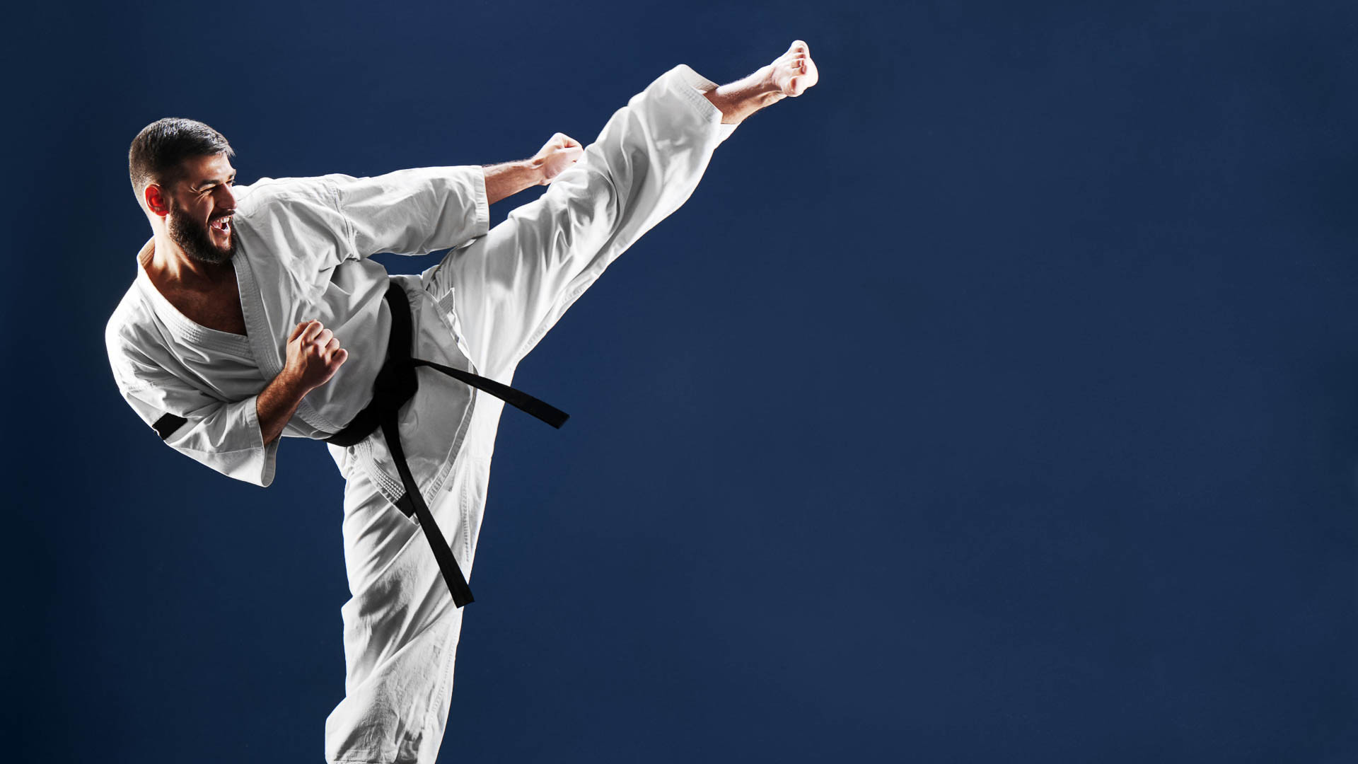 Praticante karate calcio alto, 1920x1080 Full HD, PC Desktop
