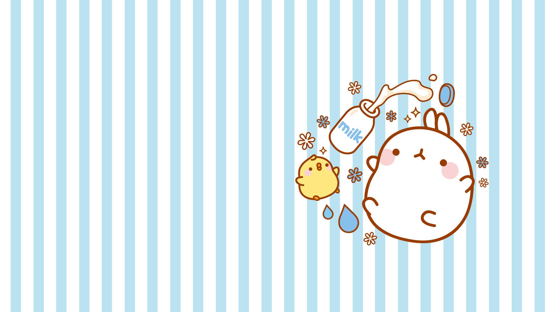 Coniglietto kawaii con paperella, 1920x1080 1080p, MacBook Pro