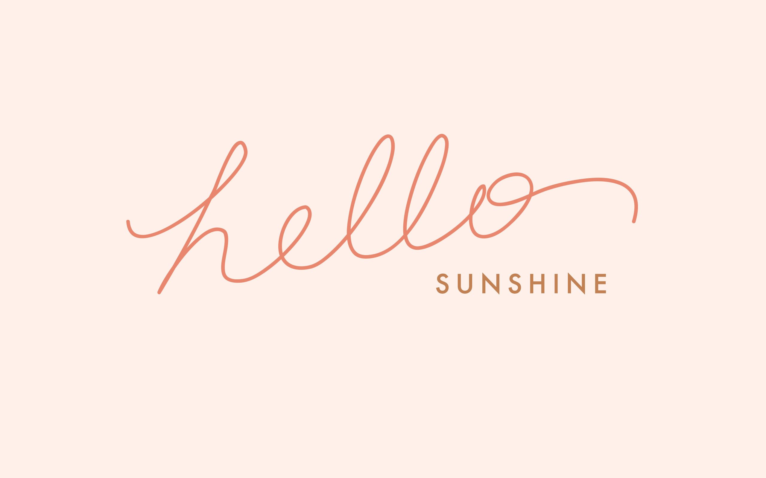 Scritta hello sunshine corsivo, 2560x1600 2K, Laptop