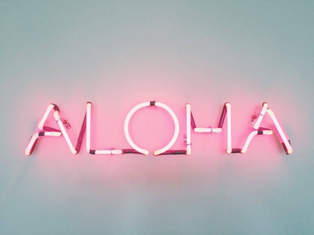 Insegna neon rosa Aloha, 1024x768 HD, MacBook Pro