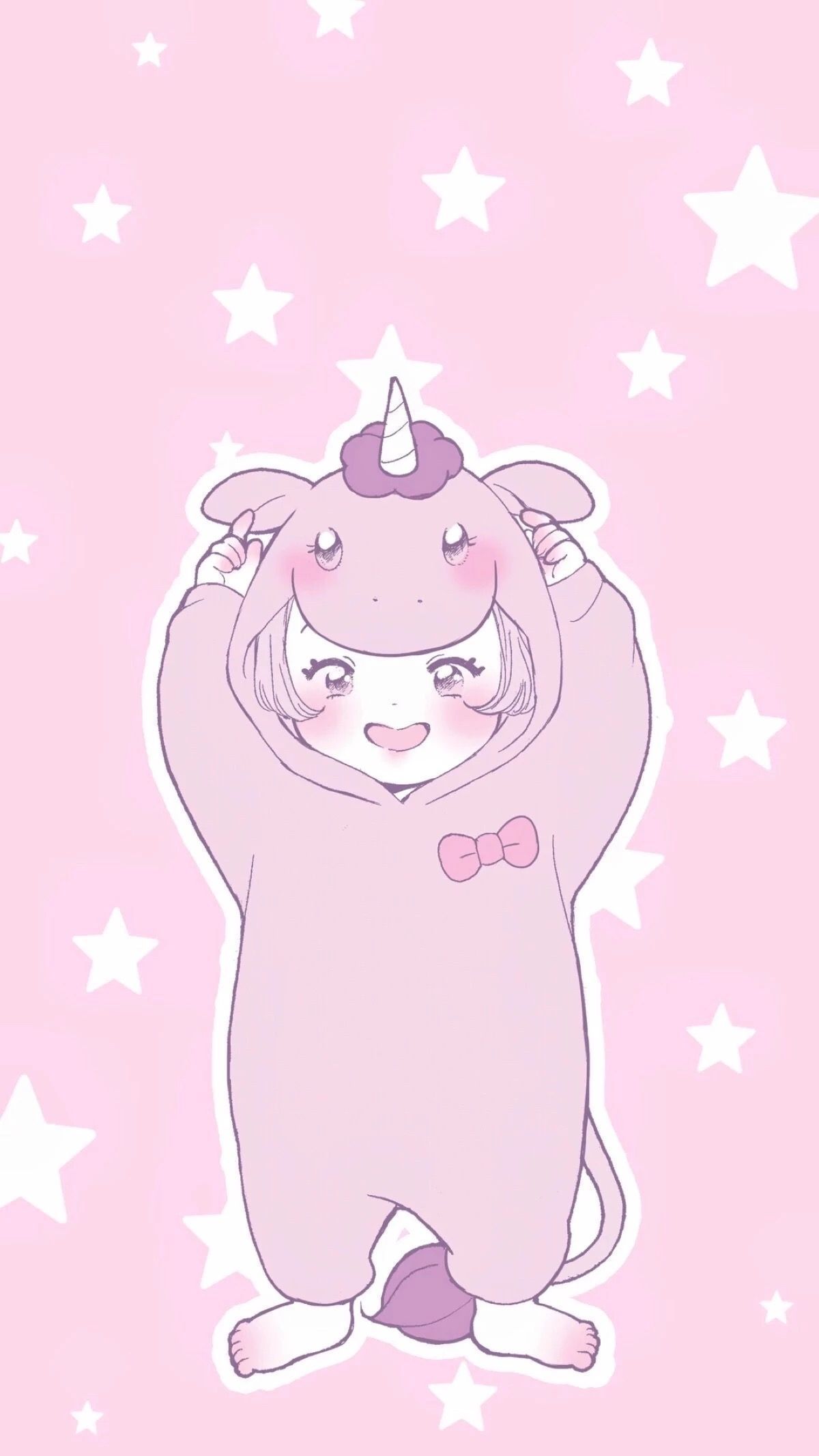 Bambina in costume unicorno pastello, 1200x2133 Full HD Verticale, Smartphone